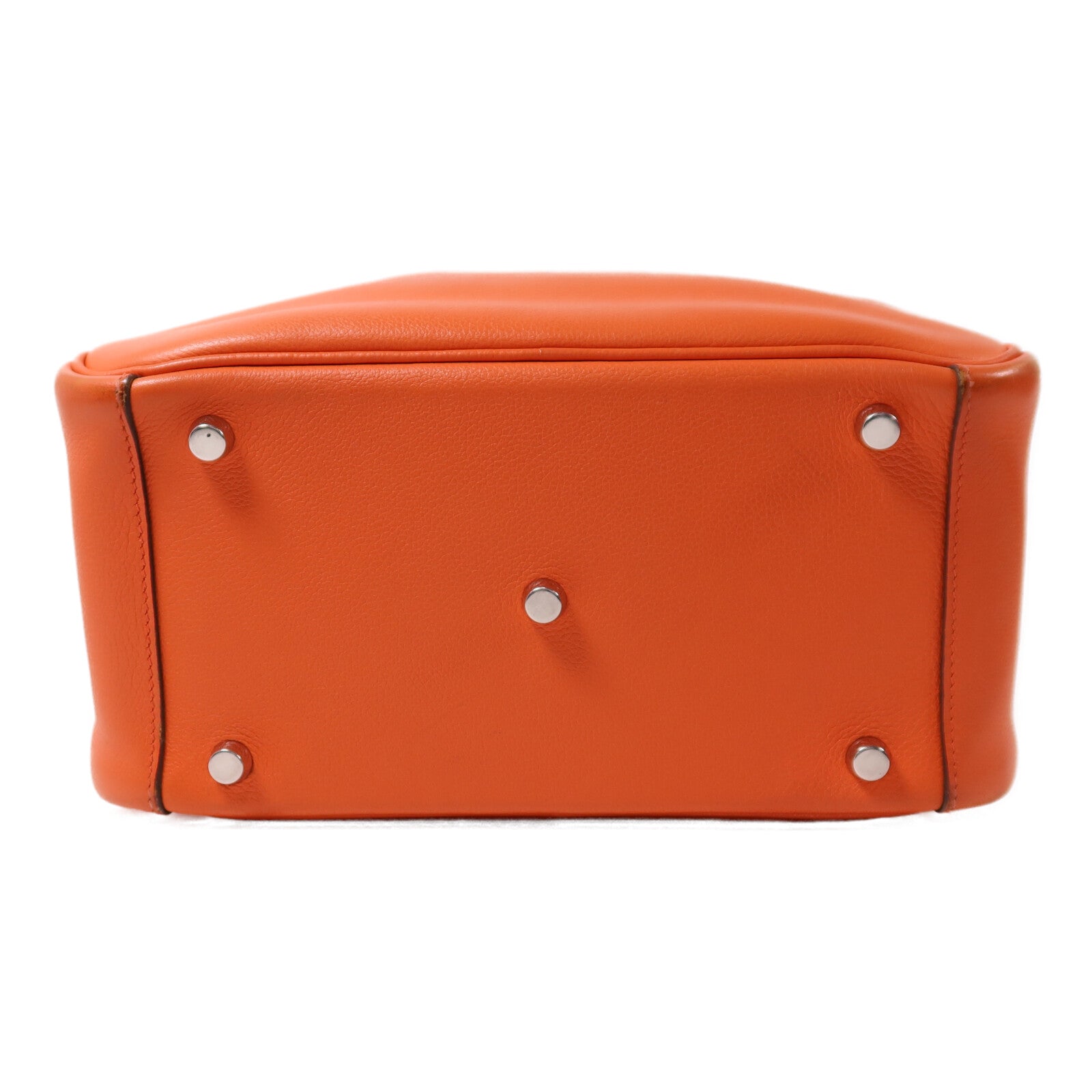 HERMES Evercolor皮革Lindy 26銀扣手挽肩背兩用袋Orange Poppy
