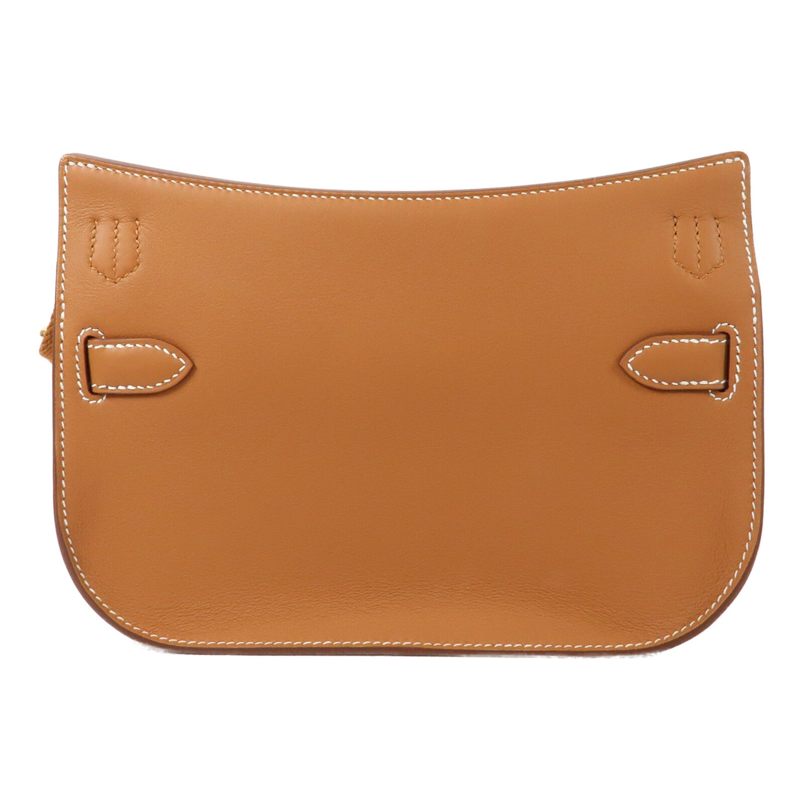 HERMES Swift皮革Mini Jypsiere銀扣肩背袋Gold