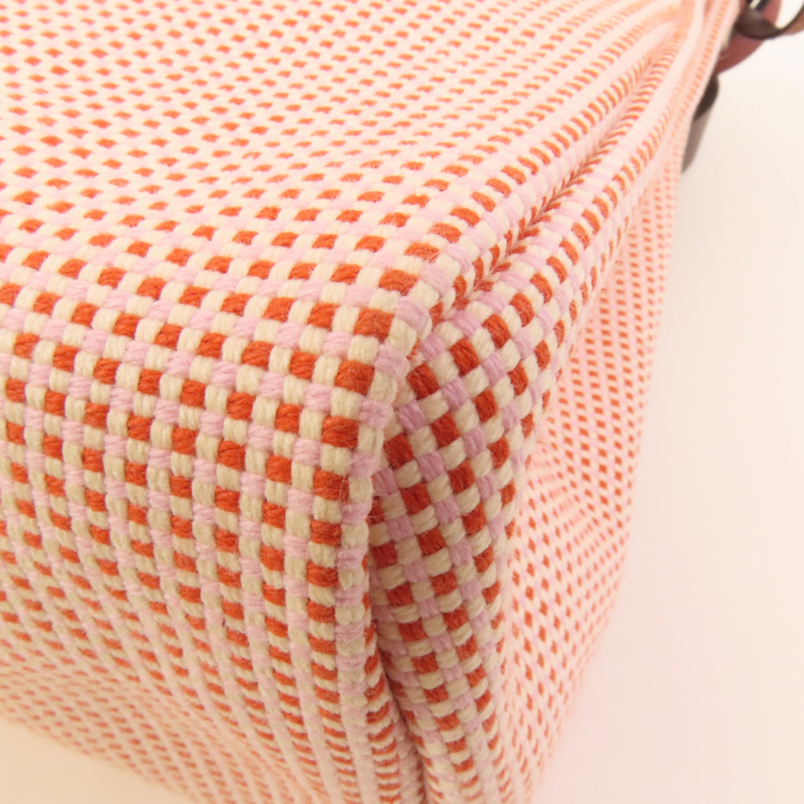 HERMES 帆布Herbag PM銀扣手挽肩背兩用袋Brique