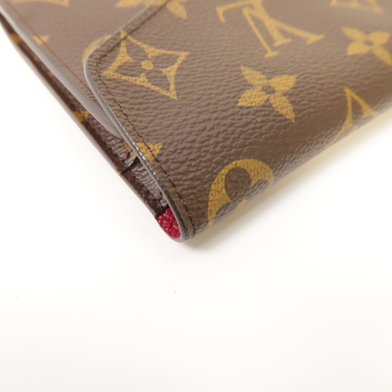 LOUIS VUITTON 【激減優惠】Monogram Josephine Wallet金扣長錢包棕色/酒紅色