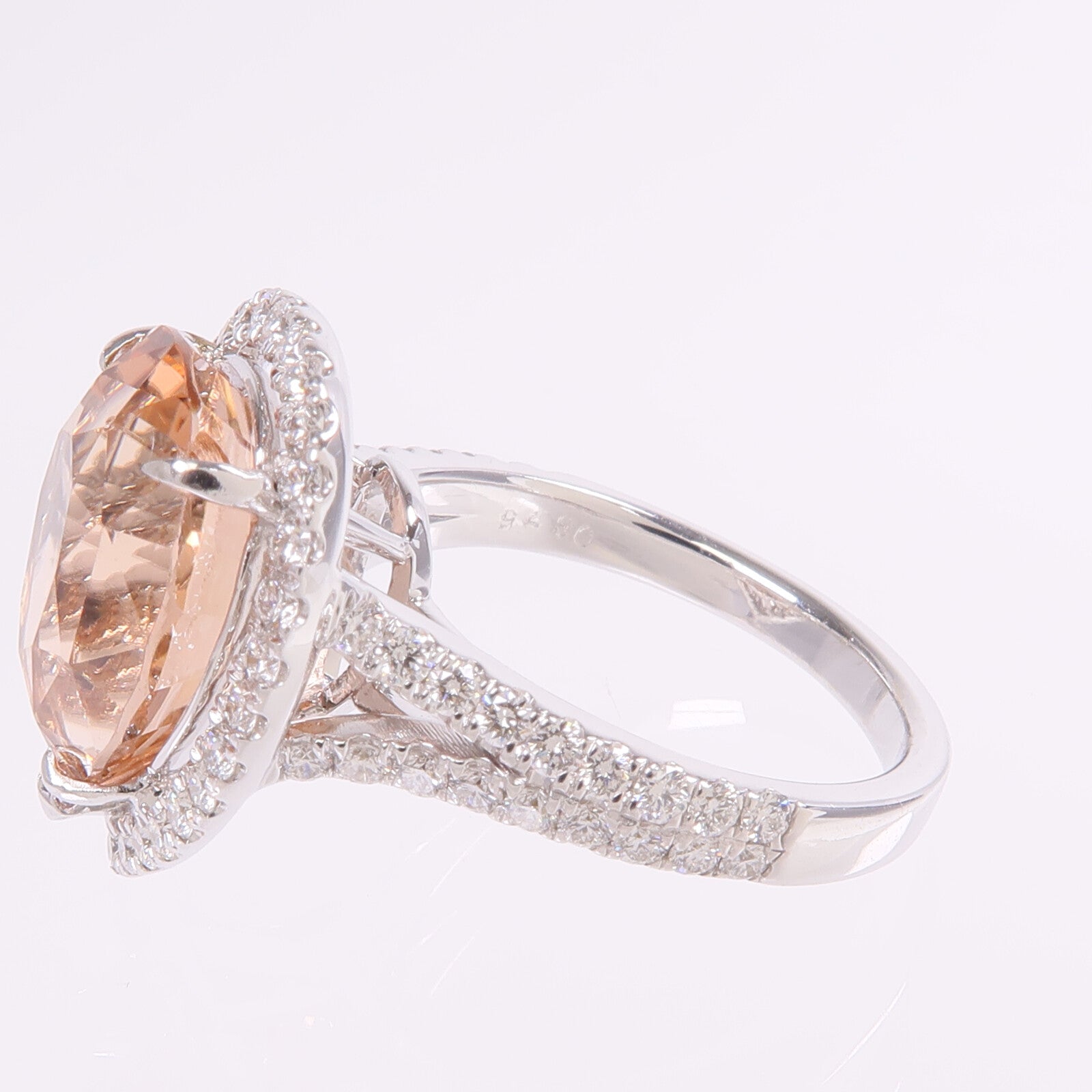 JEWELRY 【激減優惠】18K白金Crystal Diamond Ring橙色水晶/鑽石戒指US#5.25
