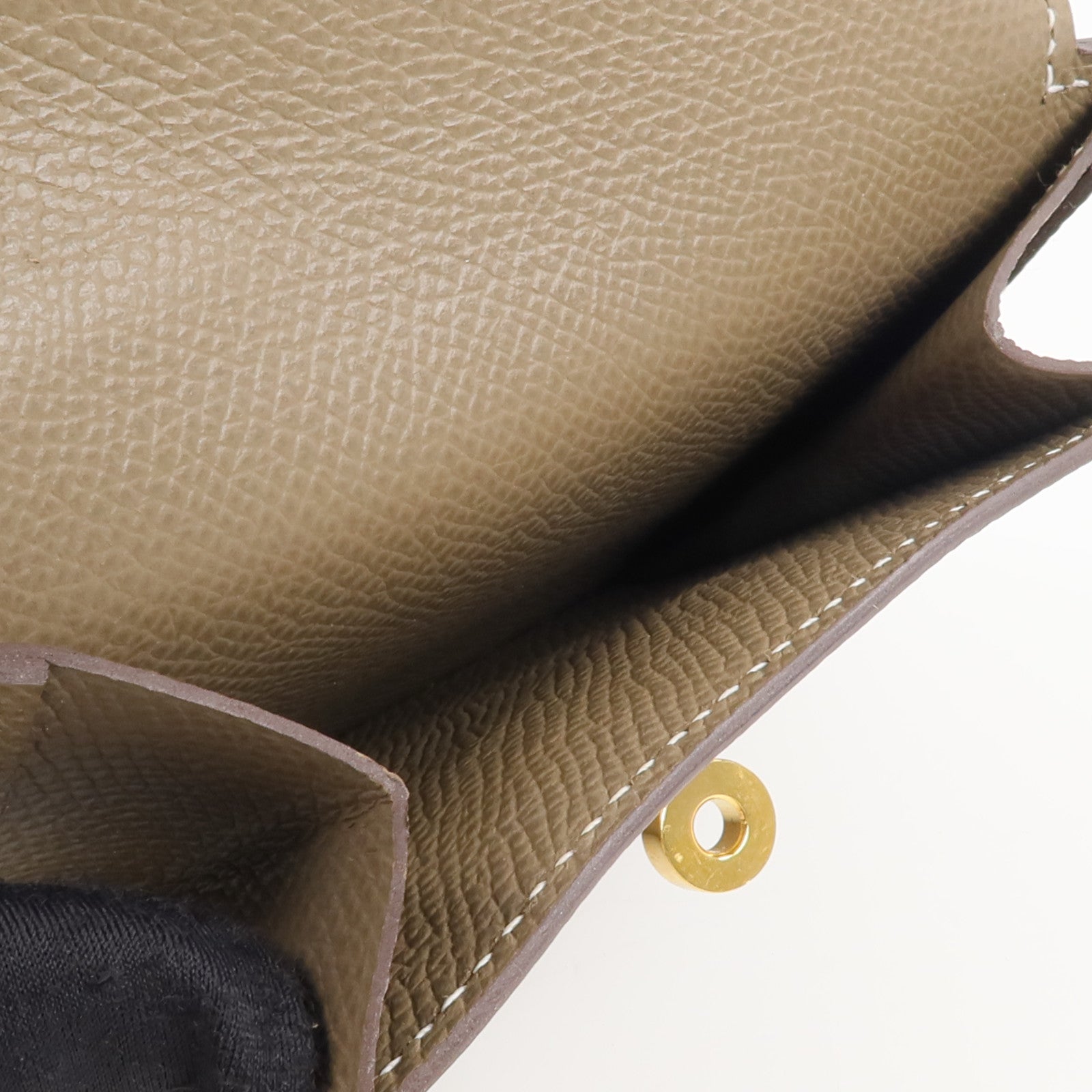 HERMES Epsom皮革Kelly Pockt Compact Wallet錢包Etoupe