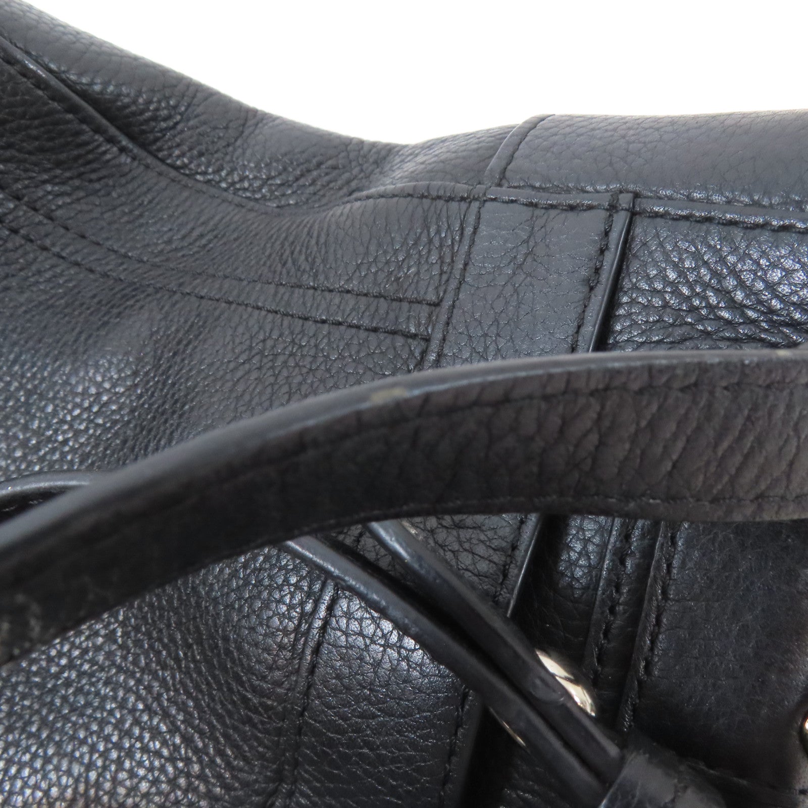 COACH 牛皮皮革Penelope Shoulder Bag銀扣肩背袋黑色