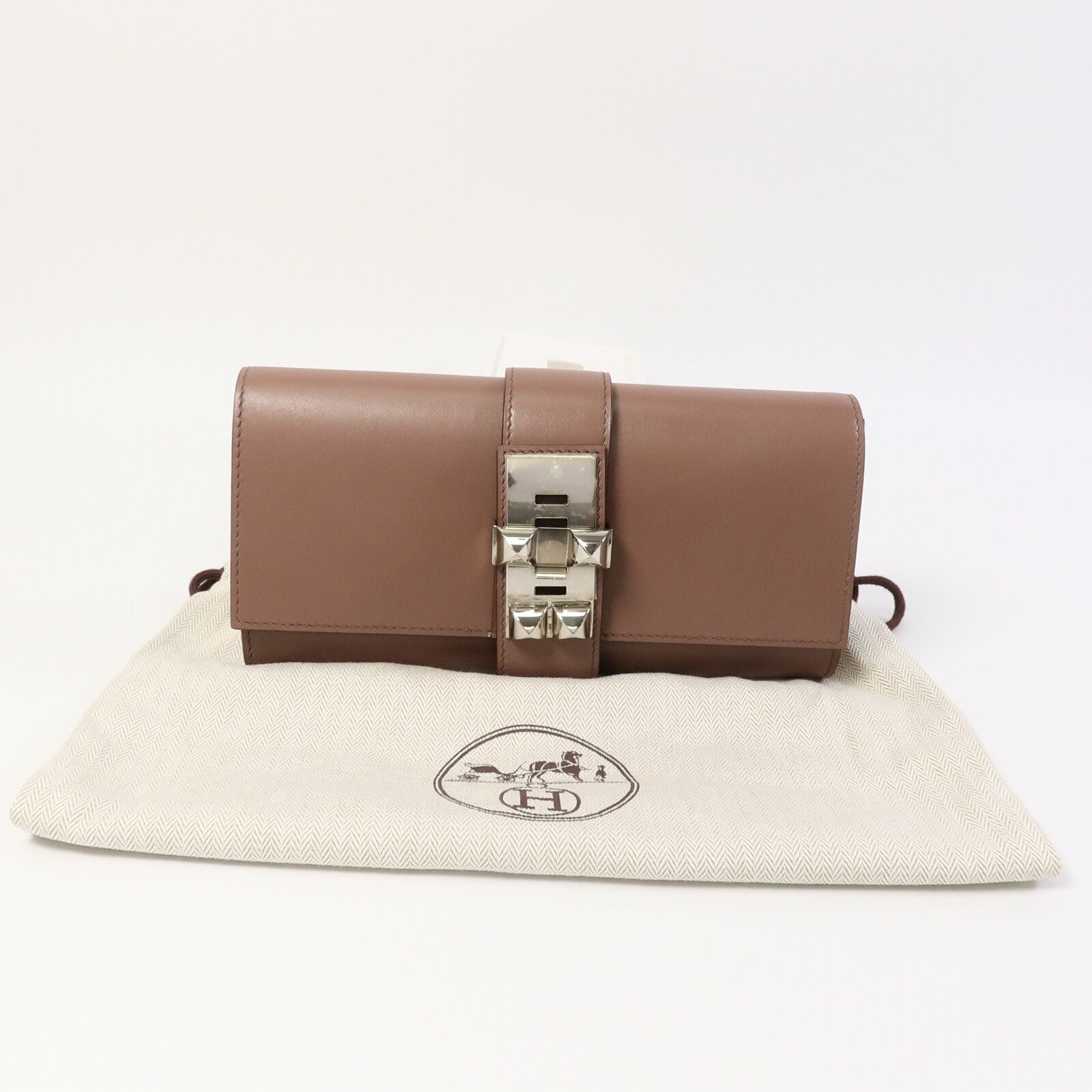 HERMES Tadelat皮革Medor 23手拿包Griolet