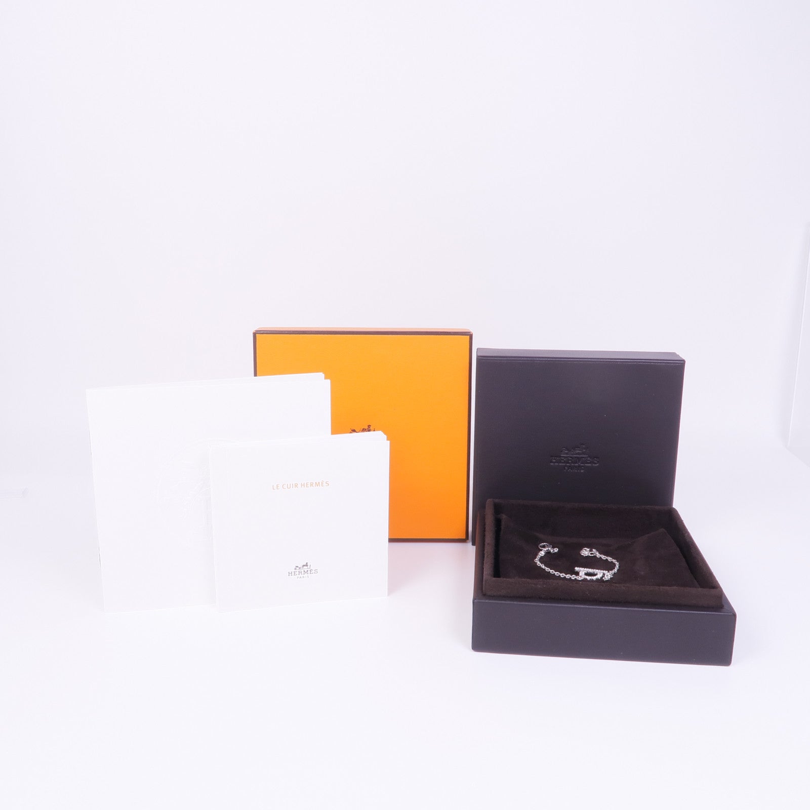 HERMES 18K白金Finesse Bracelet鑽石手鏈