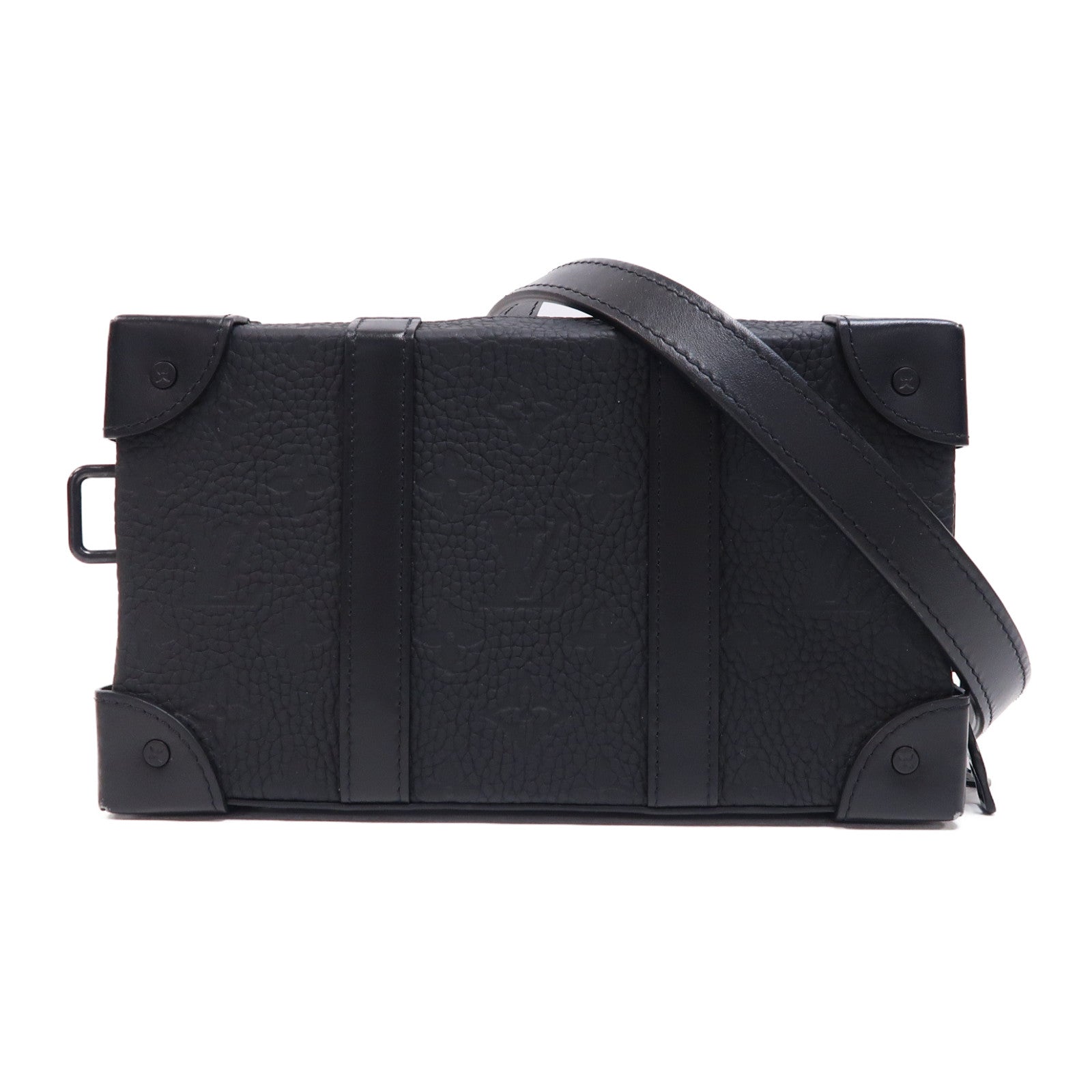 LOUIS VUITTON Monogram Taurillon Soft Trunk肩背袋黑色
