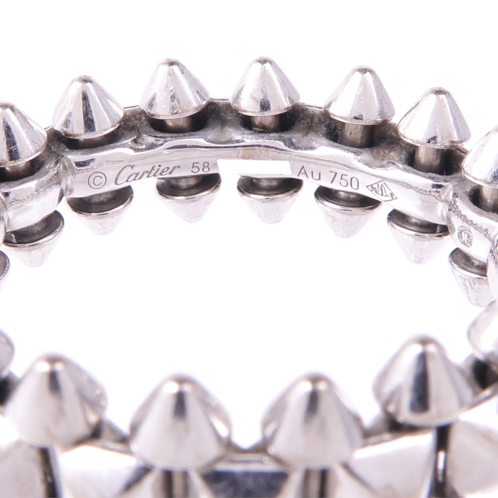 CARTIER 18K白金Clash de Ring戒指Cartier#58/US#8