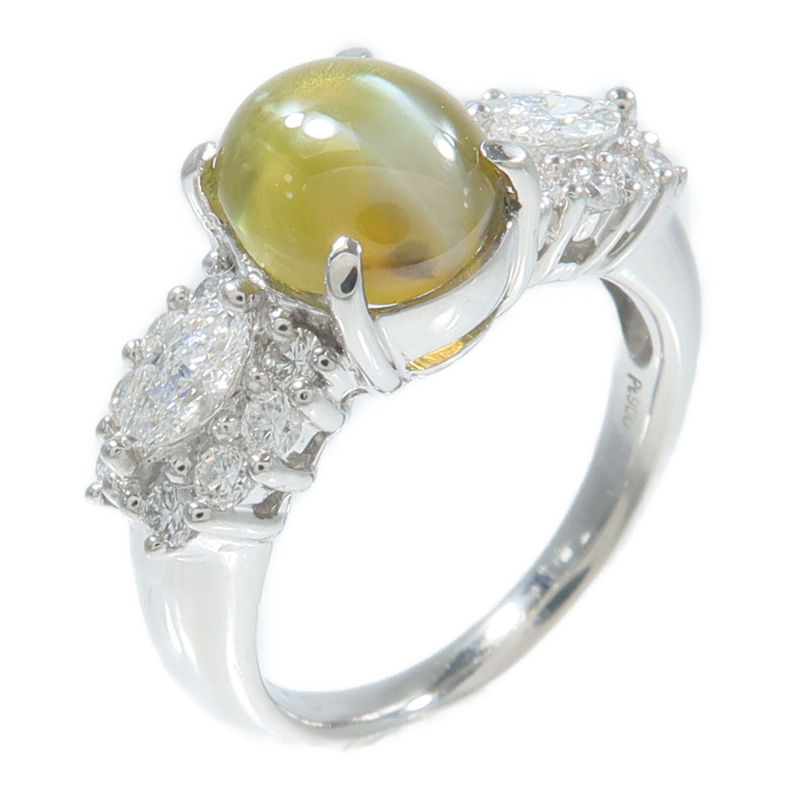 JEWELRY PT900鉑金Cat's Eye Diamond Ring貓眼石/鑽石戒指