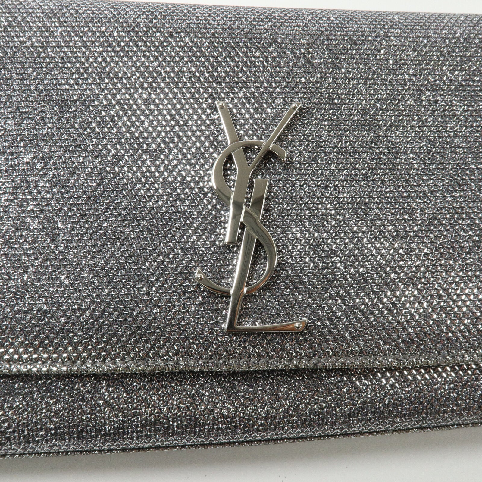 SAINT LAURENT 牛皮皮革/Glitter Kate Medium鏈帶肩背袋