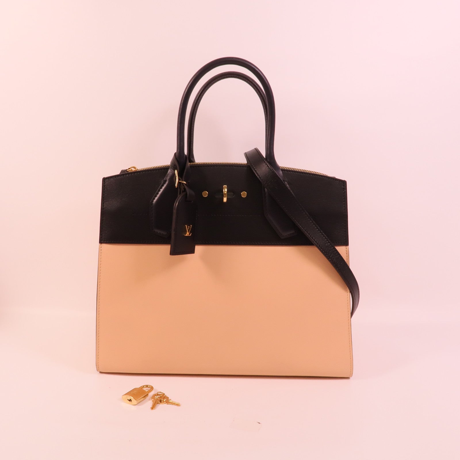 LOUIS VUITTON 皮革City Steamer MM手挽肩背兩用袋