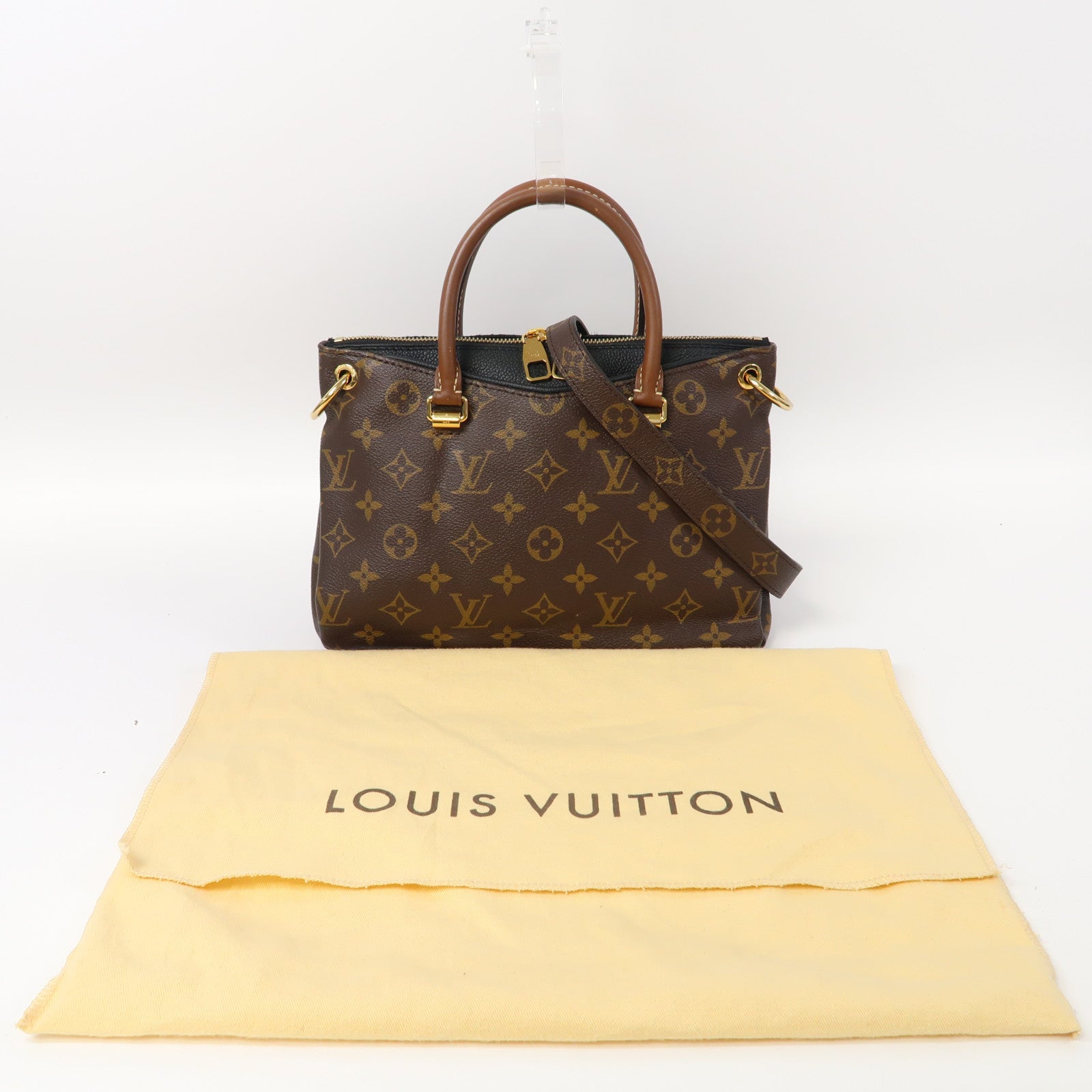 LOUIS VUITTON 【激減優惠】Monogram Pallas BB金扣手挽肩背兩用袋啡色