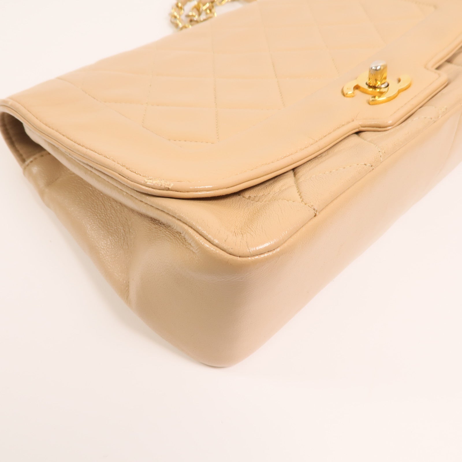 CHANEL 羊皮皮革Chain Shoulder金扣鏈帶肩背袋