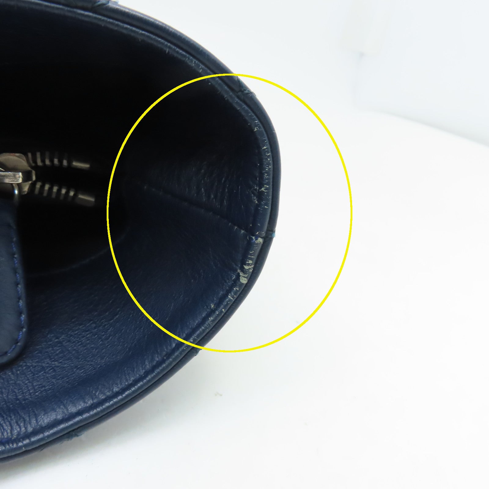 CHANEL 【激減優惠】牛皮皮革Totebag肩背袋銀扣藍色
