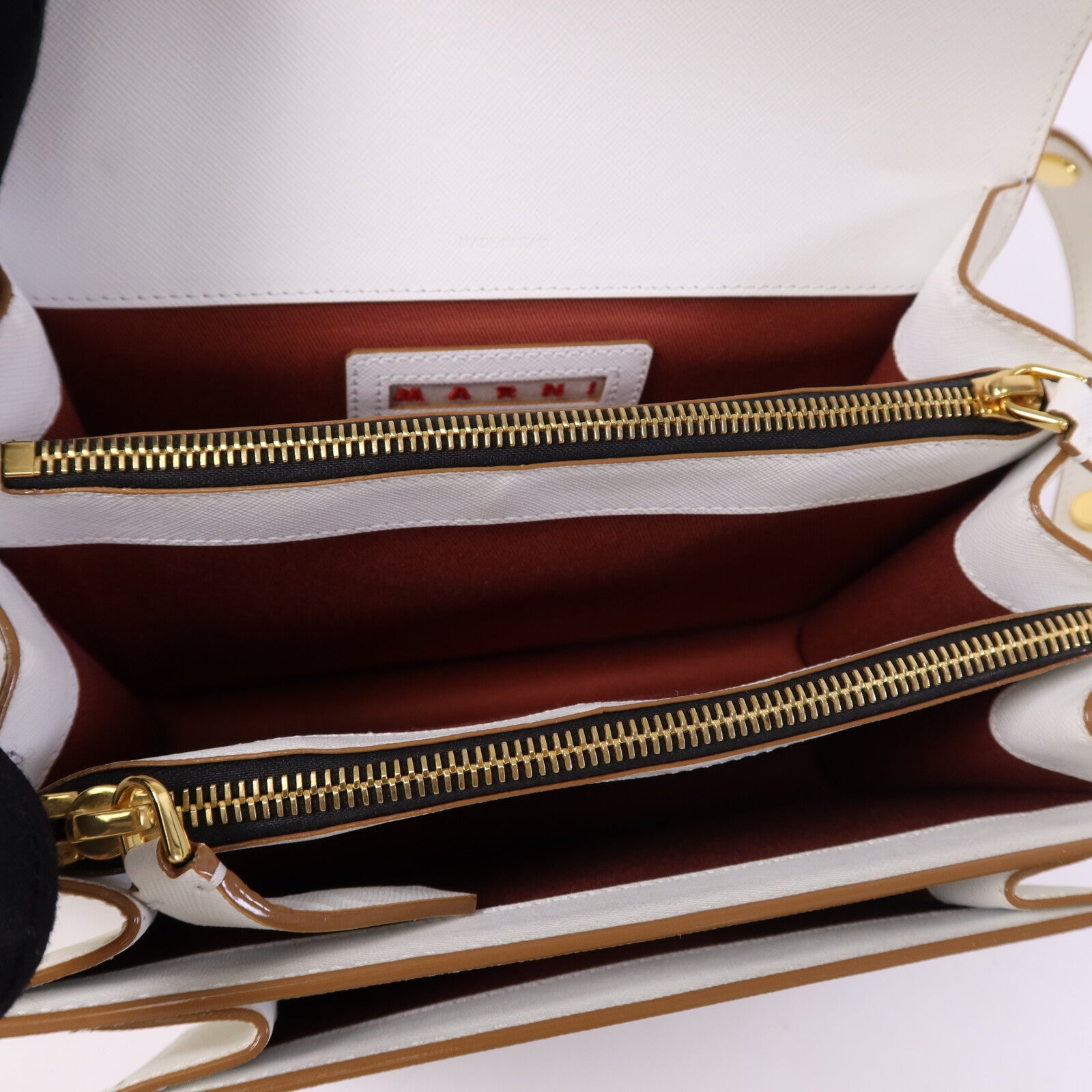 SELECTION 牛皮皮革Marni Trunk Medium Shoulder Bag金扣肩背袋