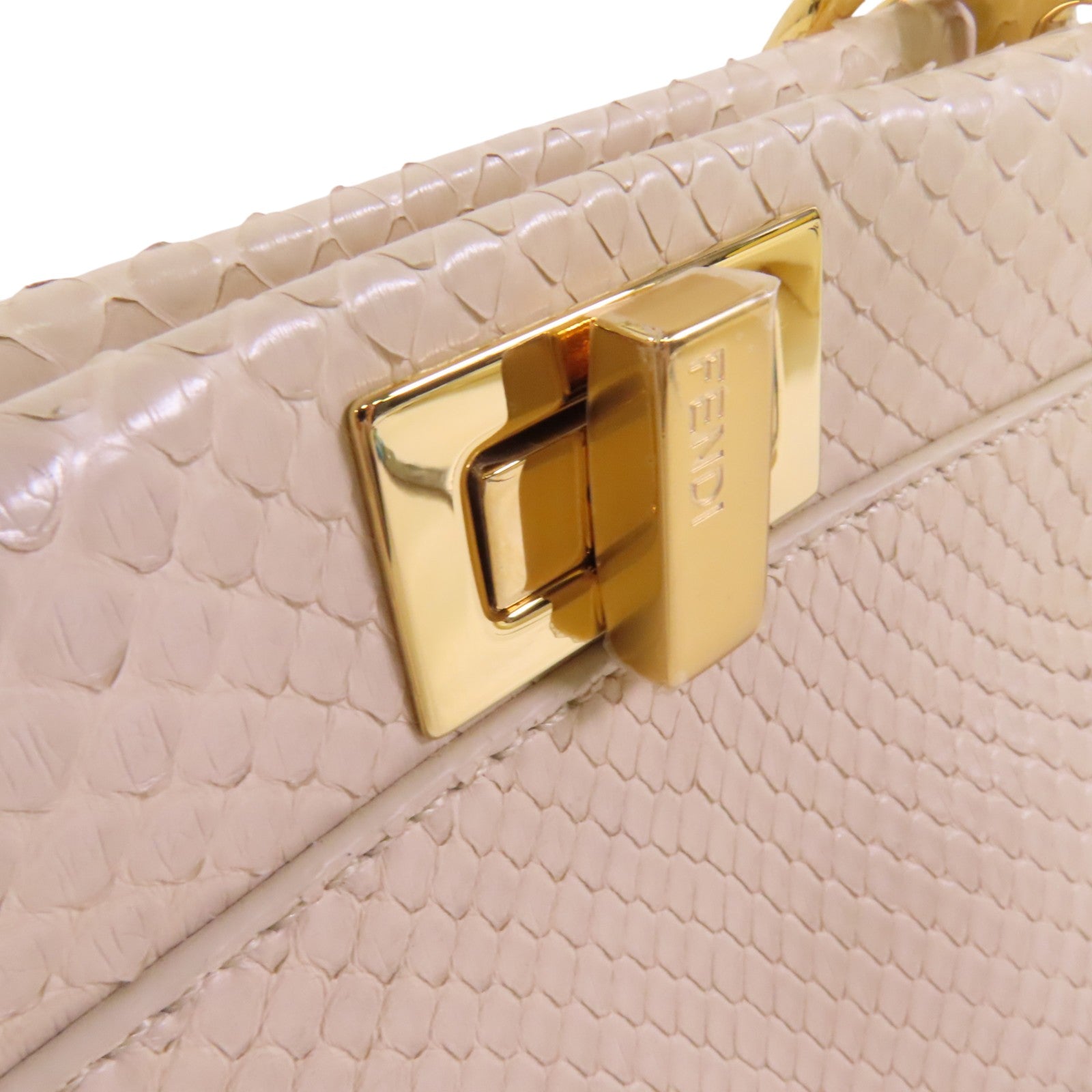 FENDI 蛇皮皮革Peekaboo金扣手挽肩背袋兩用袋