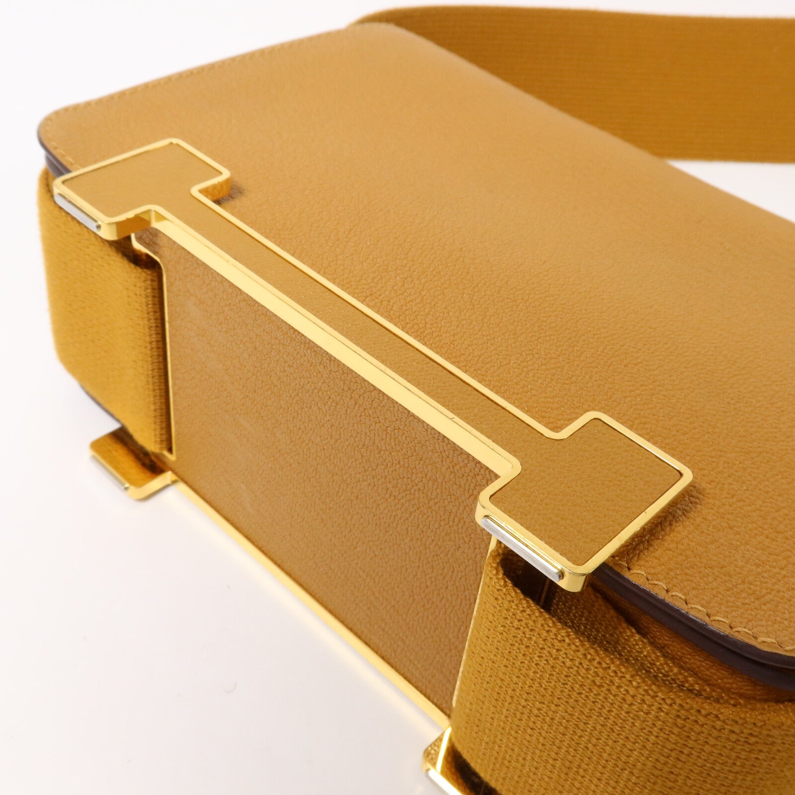 HERMES Chevre皮革Geta肩背袋Caramel
