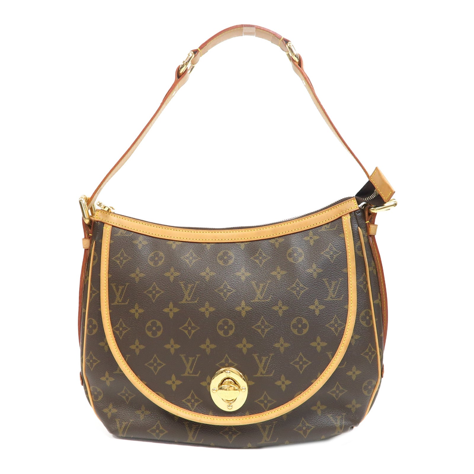 LOUIS VUITTON Monogram Tulum GM金扣肩背袋啡色