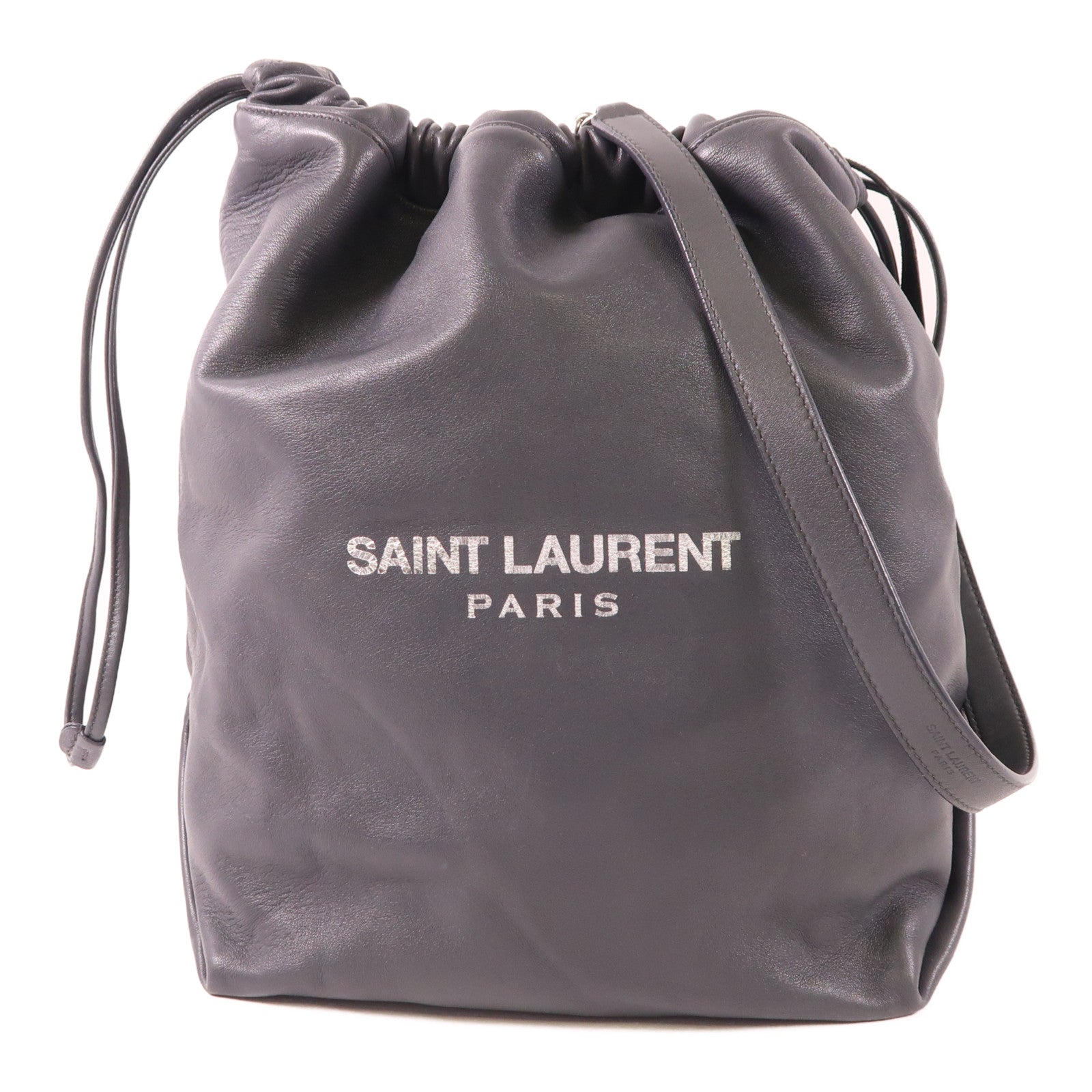 SAINT LAURENT 羊皮皮革Teddy銀扣肩背袋