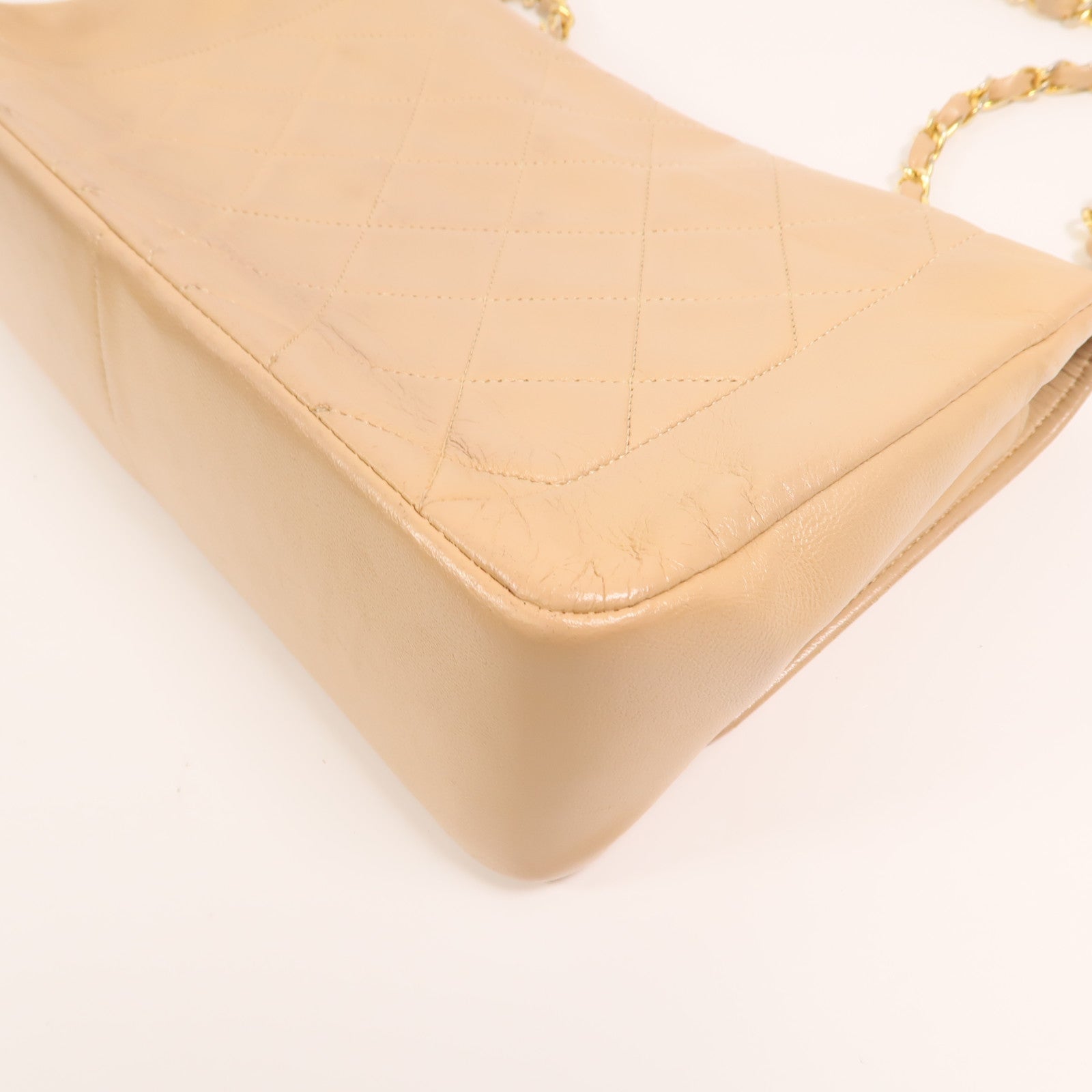 CHANEL 羊皮皮革Chain Shoulder金扣鏈帶肩背袋