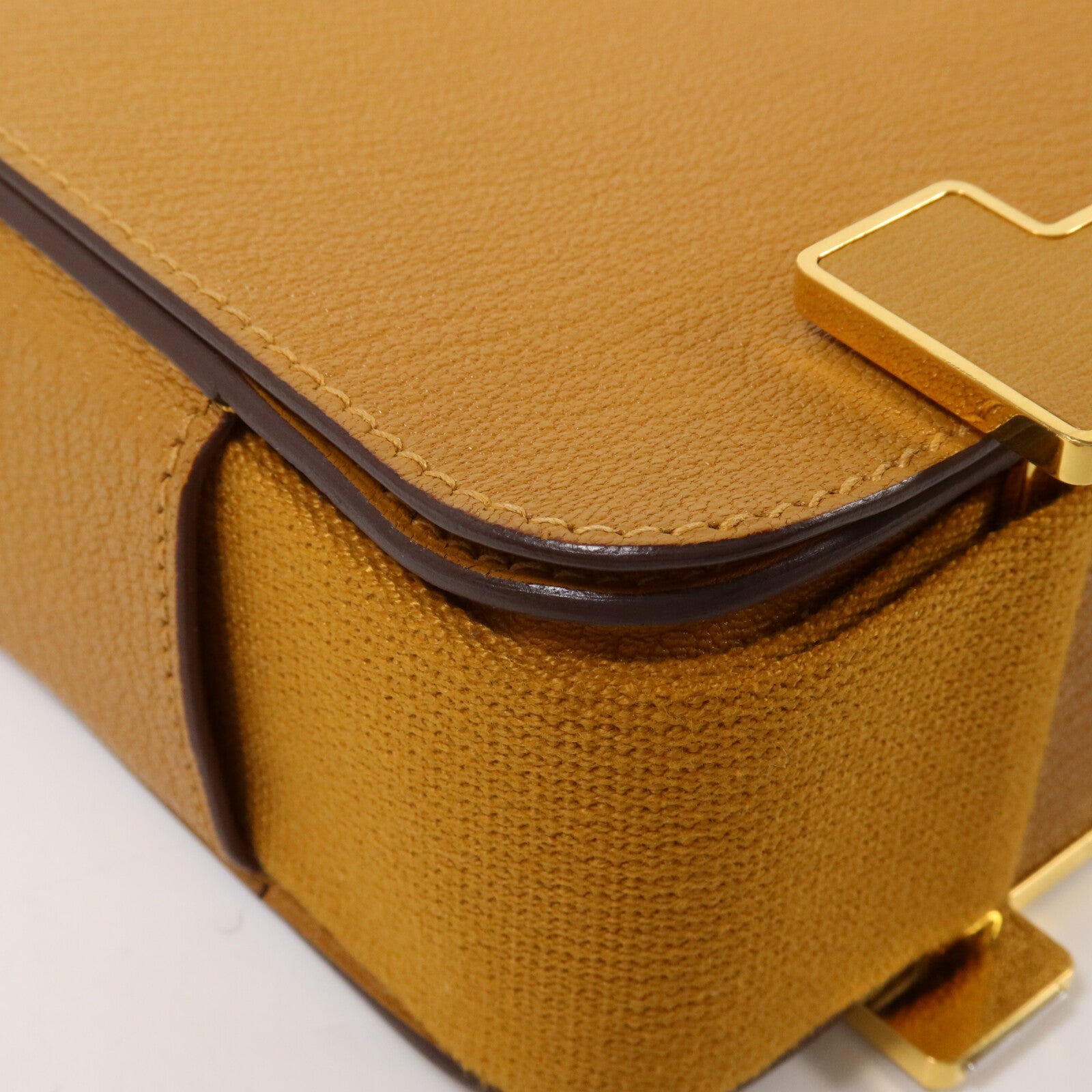 HERMES Chevre皮革Geta肩背袋Caramel