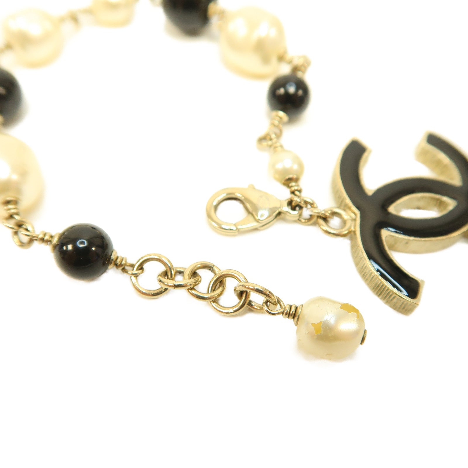 CHANEL 金屬/PVC Bracelet手鏈金色/黑色/白色