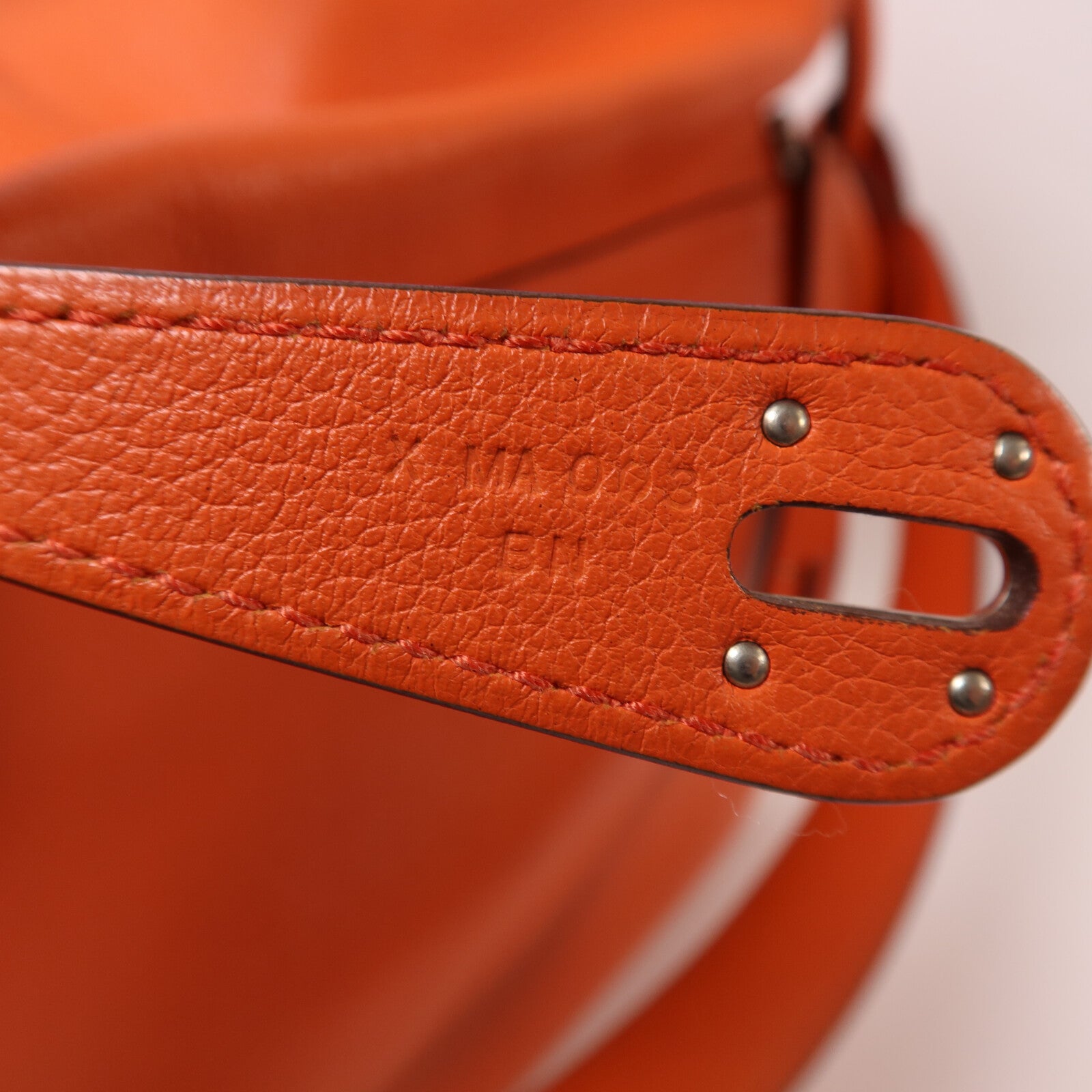 HERMES Evercolor皮革Lindy 26銀扣手挽肩背兩用袋Orange Poppy