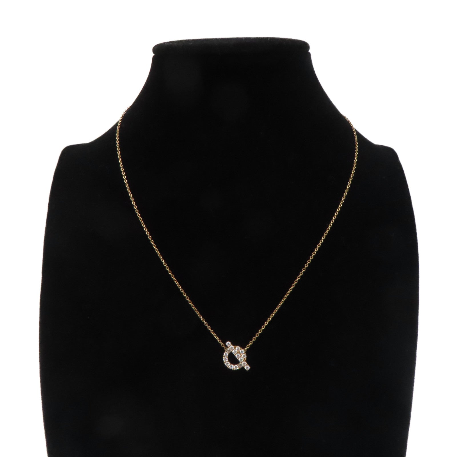 HERMES 【激減優惠】18K玫瑰金Finesse Pendant 0.46ct鑽石項鍊玫瑰金色