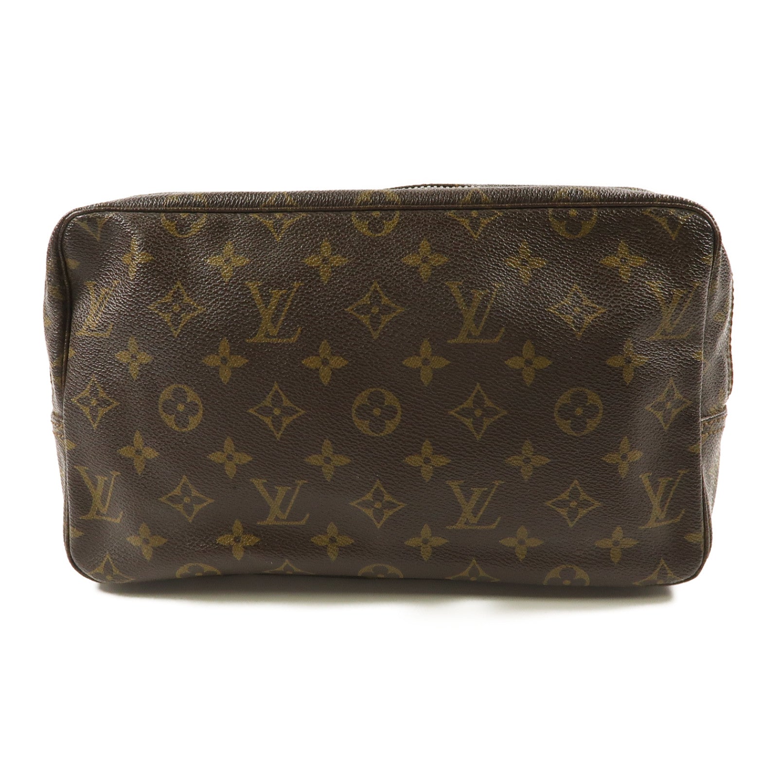 LOUIS VUITTON Monogram Trousse Toilette銀扣手拿包啡色
