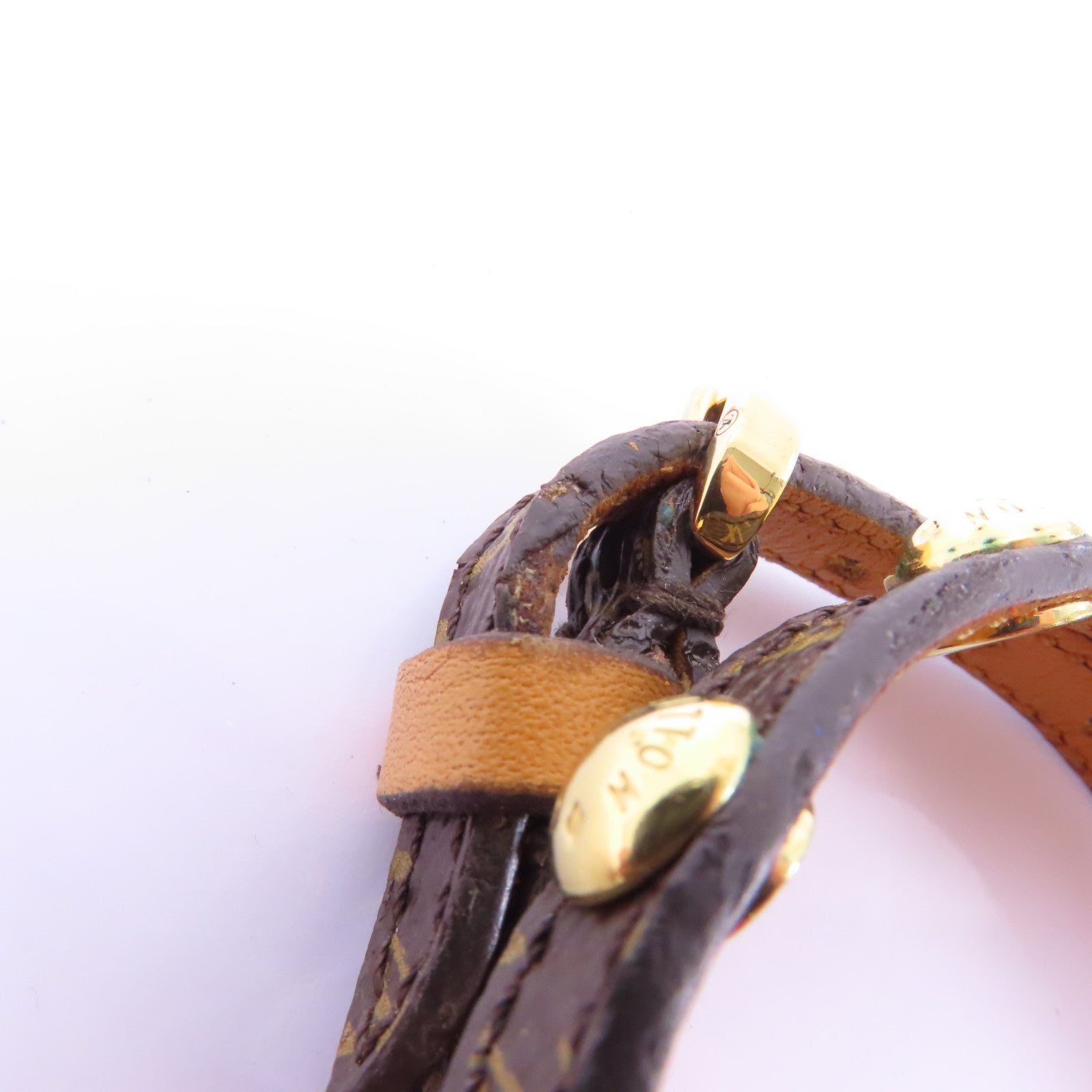 LOUIS VUITTON Monogram Bracelet金扣手鏈棕色