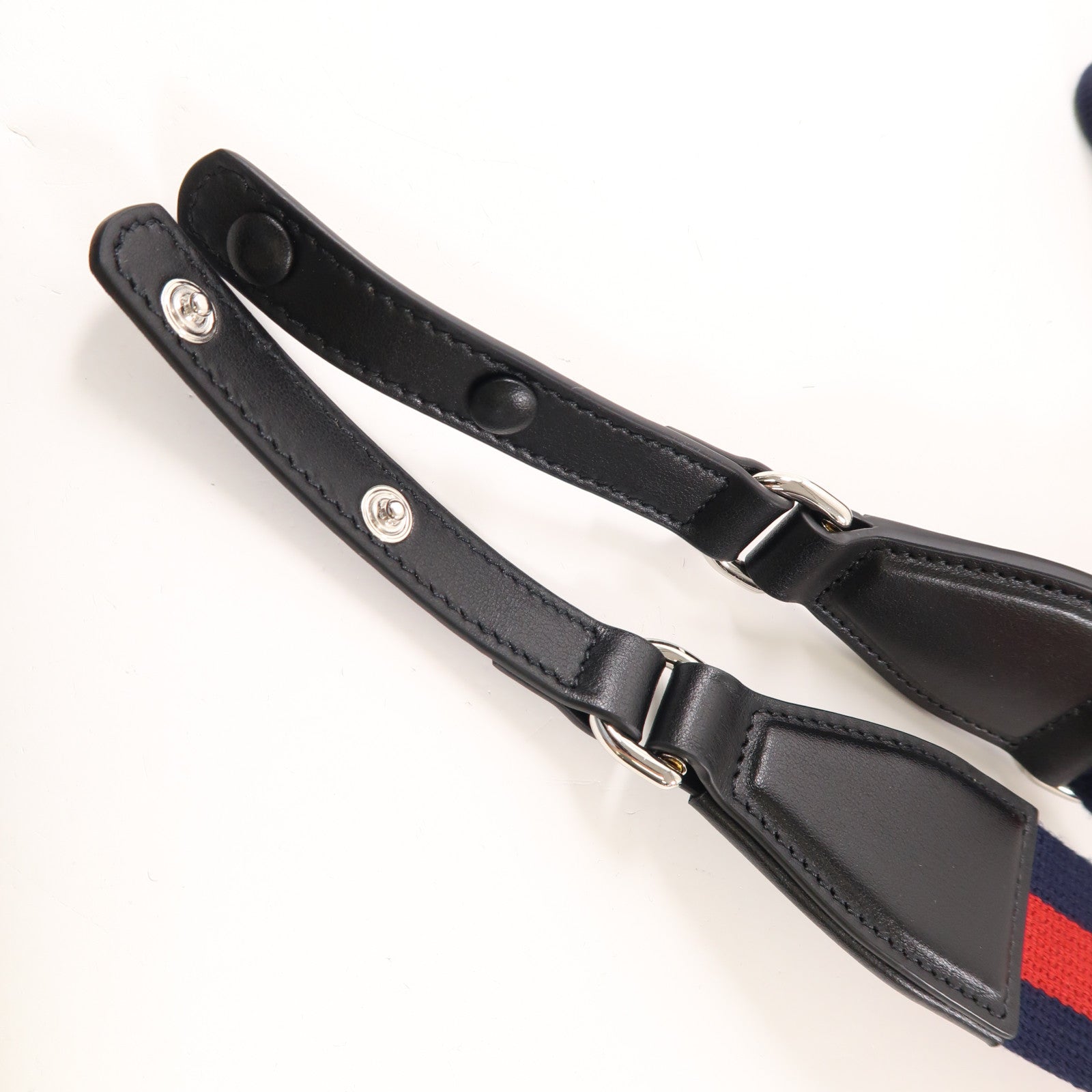 GUCCI 塗層帆布Shoulder Bag銀扣肩背袋黑色