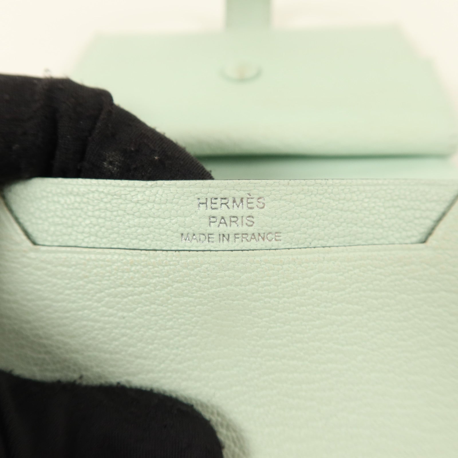 HERMES 【激減優惠】Chevre皮革Bearn Mini Wallet錢包Vert Peppermint