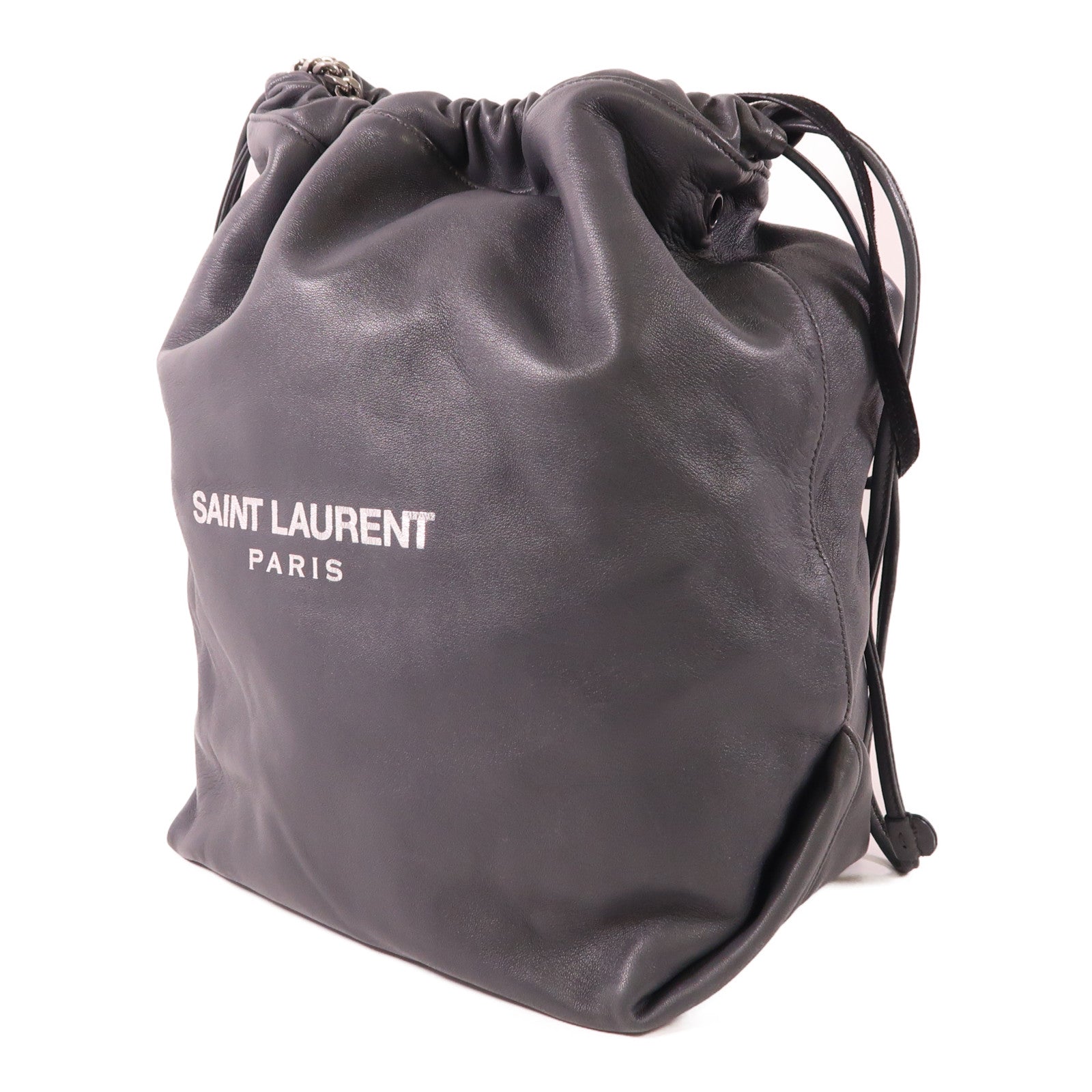 SAINT LAURENT 羊皮皮革Teddy銀扣肩背袋