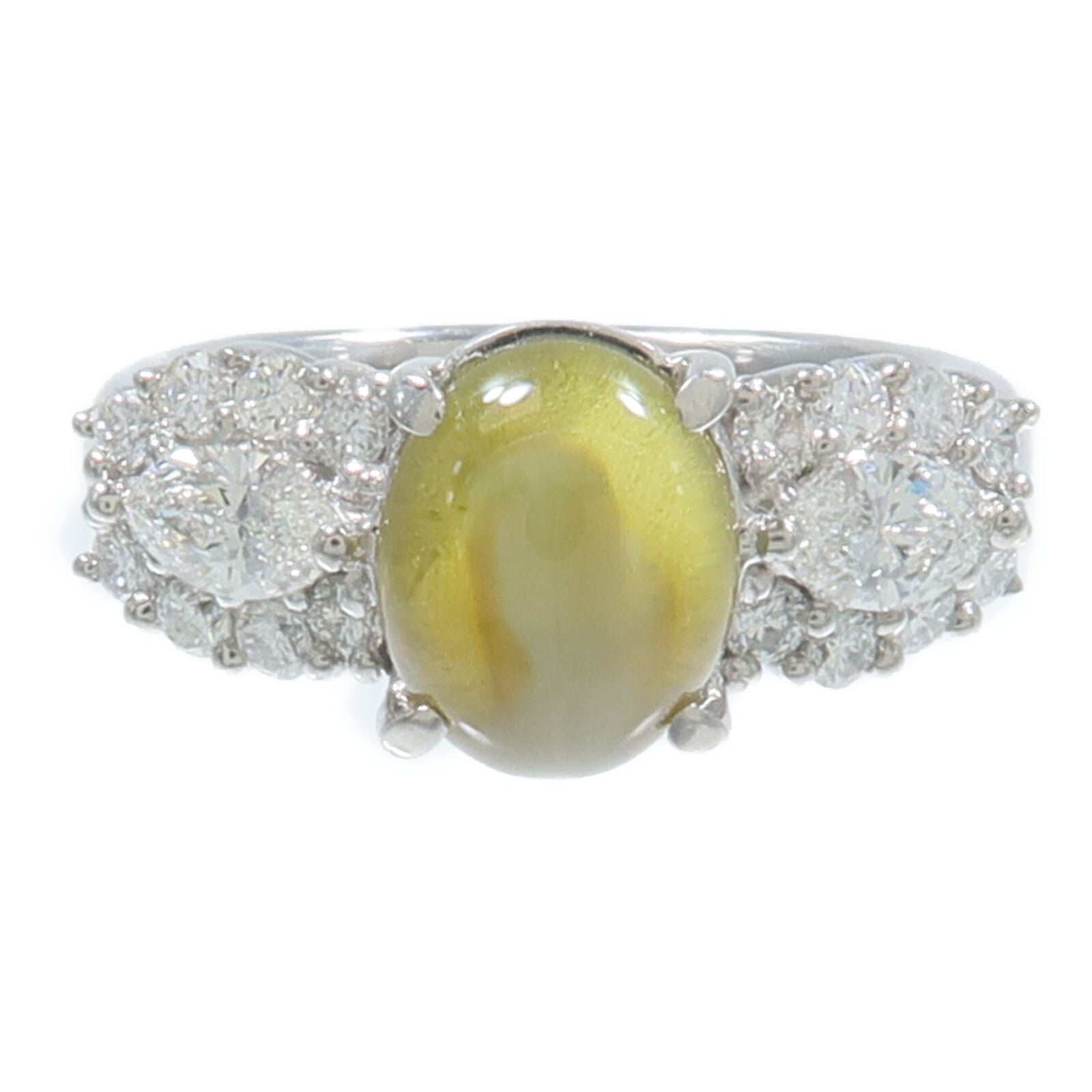 JEWELRY PT900鉑金Cat's Eye Diamond Ring貓眼石/鑽石戒指