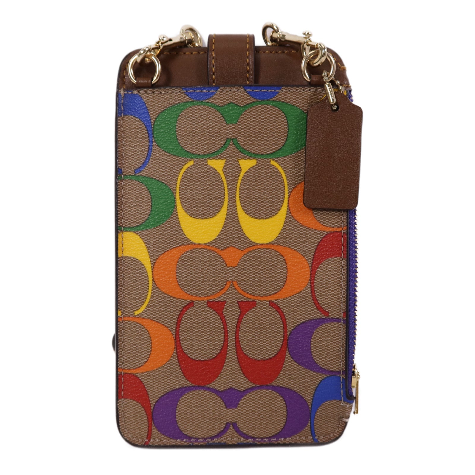 COACH 帆布Phone Case金扣肩背袋