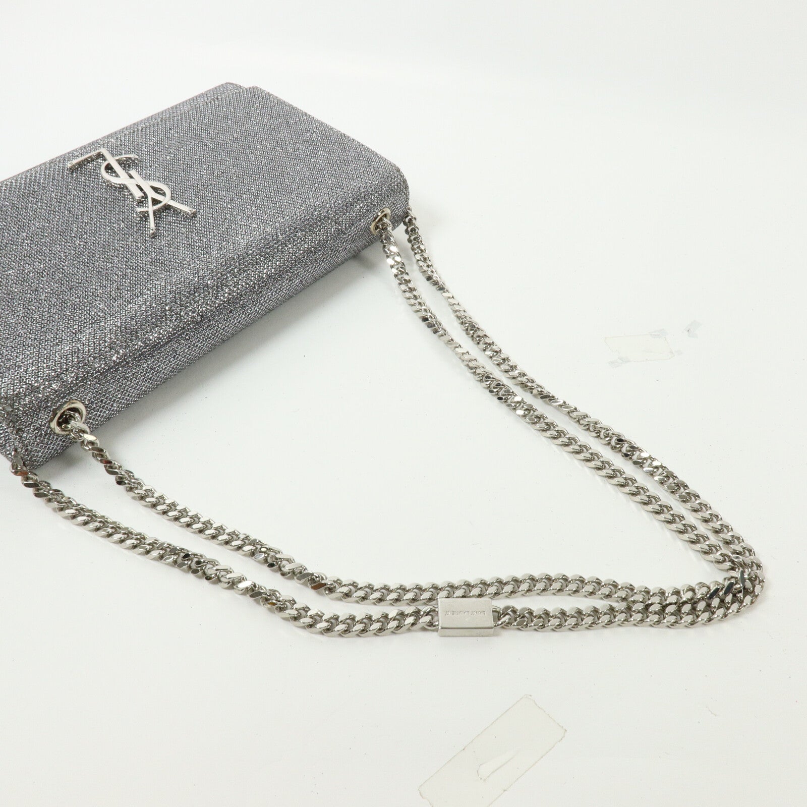 SAINT LAURENT 牛皮皮革/Glitter Kate Medium鏈帶肩背袋