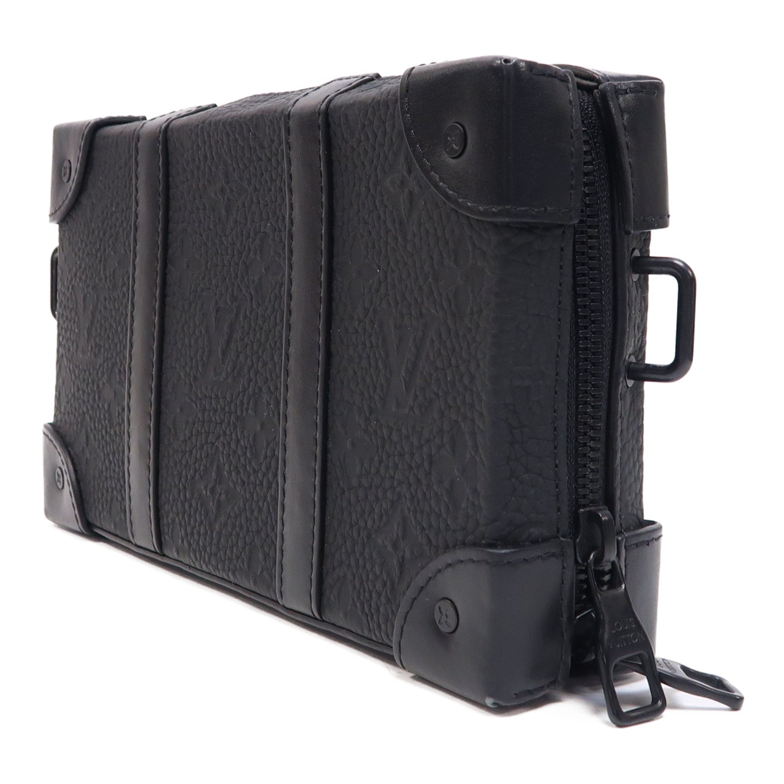 LOUIS VUITTON Monogram Taurillon Soft Trunk肩背袋黑色