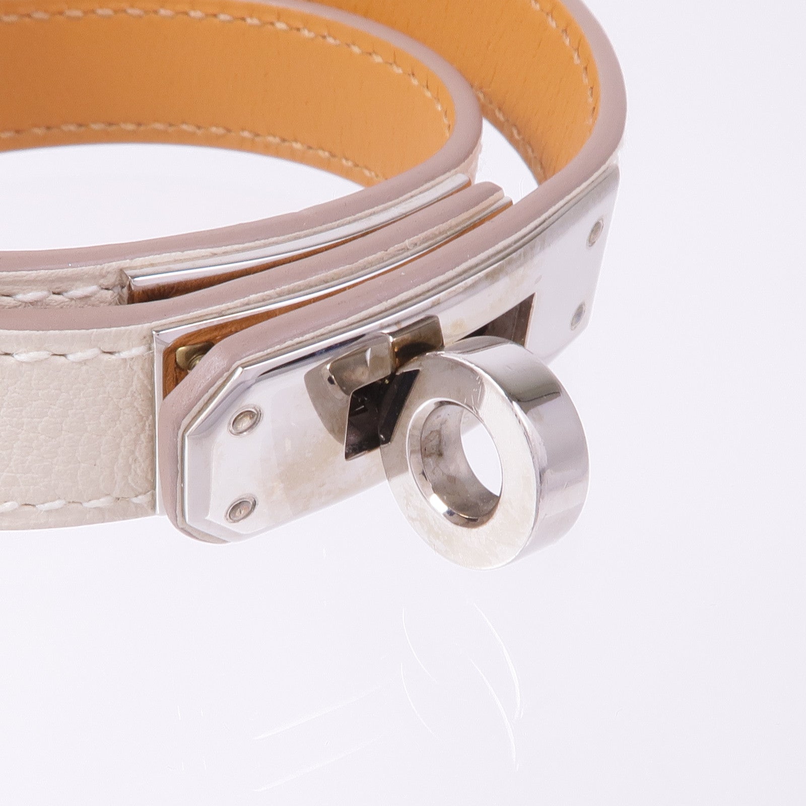 HERMES Swift皮革Kelly Double Tour Bracelet銀扣手帶