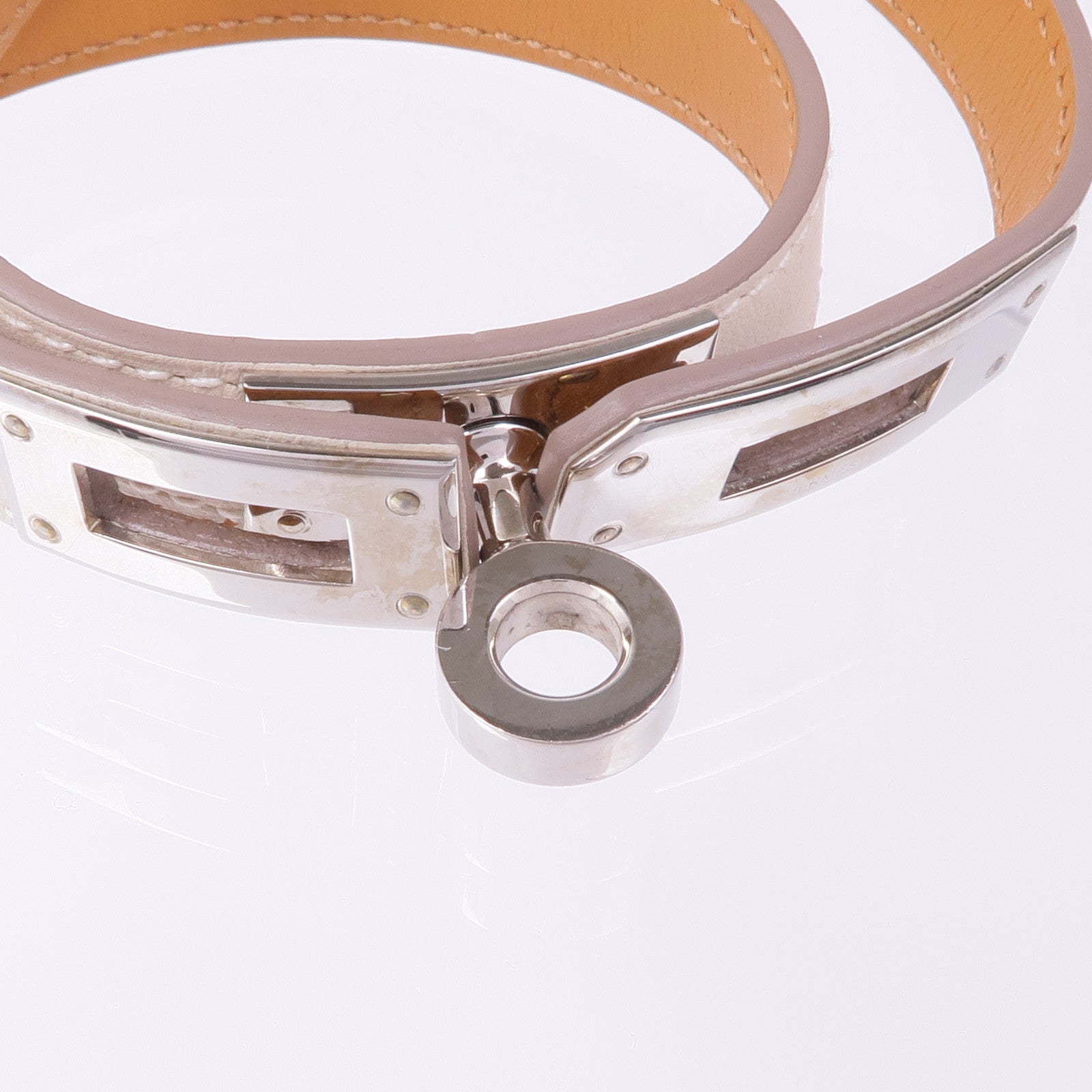HERMES Swift皮革Kelly Double Tour Bracelet銀扣手帶