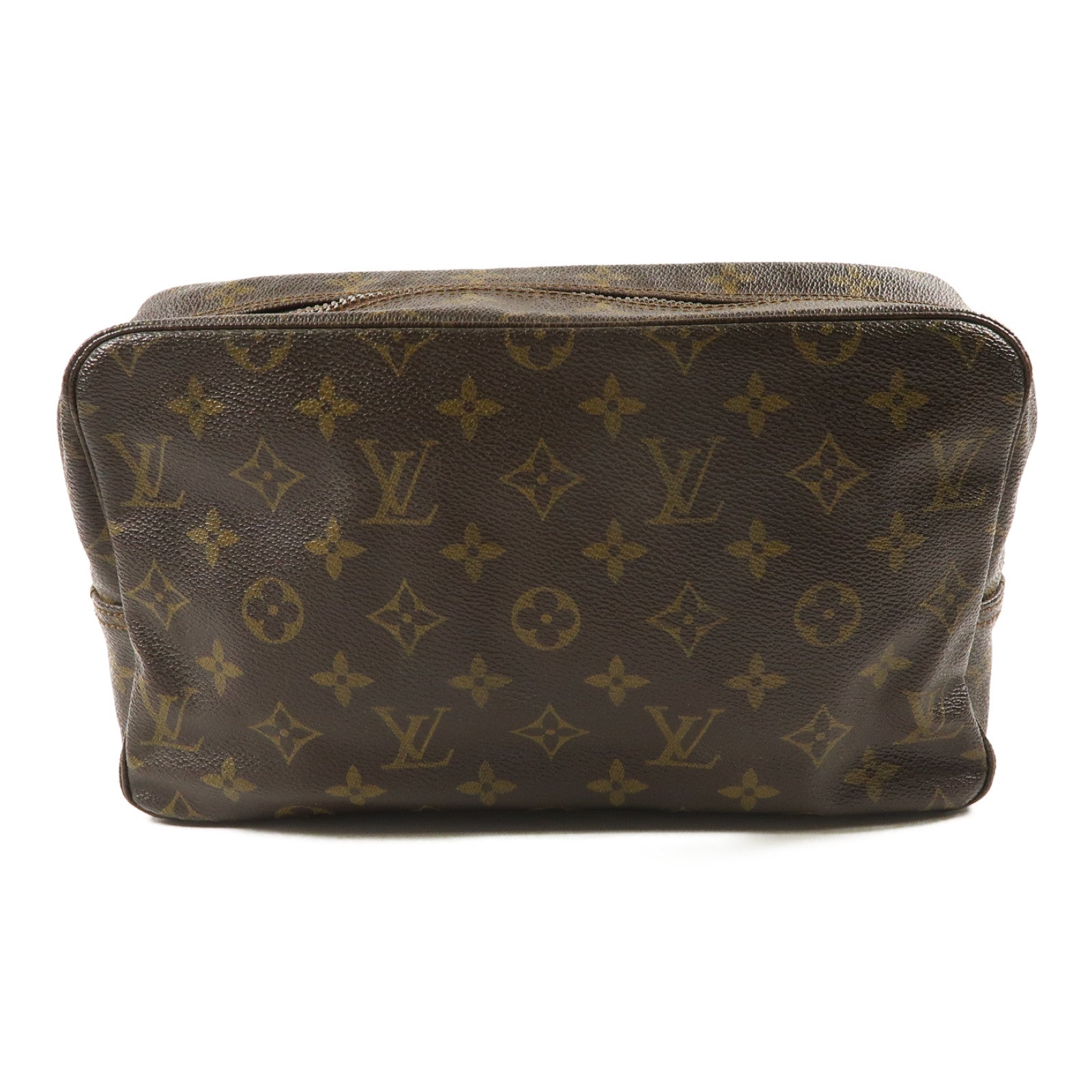 LOUIS VUITTON Monogram Trousse Toilette銀扣手拿包啡色