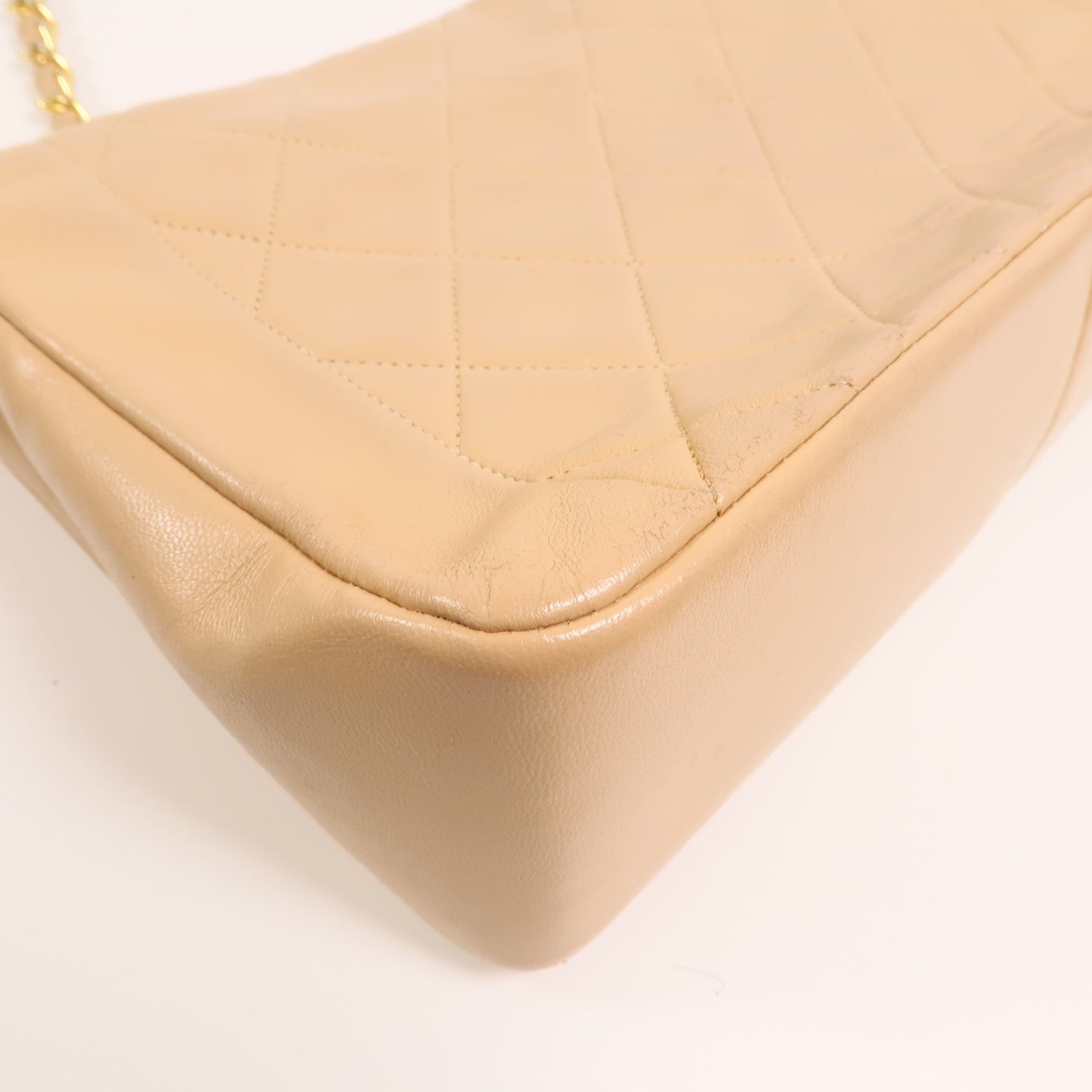CHANEL 羊皮皮革Chain Shoulder金扣鏈帶肩背袋