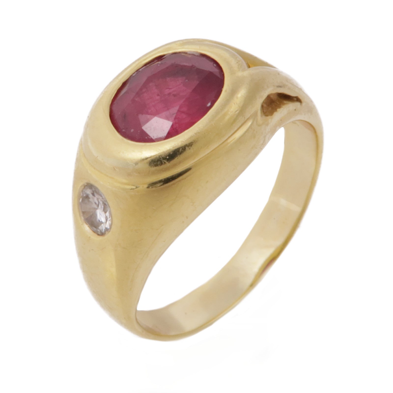 JEWELRY 18K黃金Ruby/Diamond Ring紅寶石/鑽石戒指US#6.75