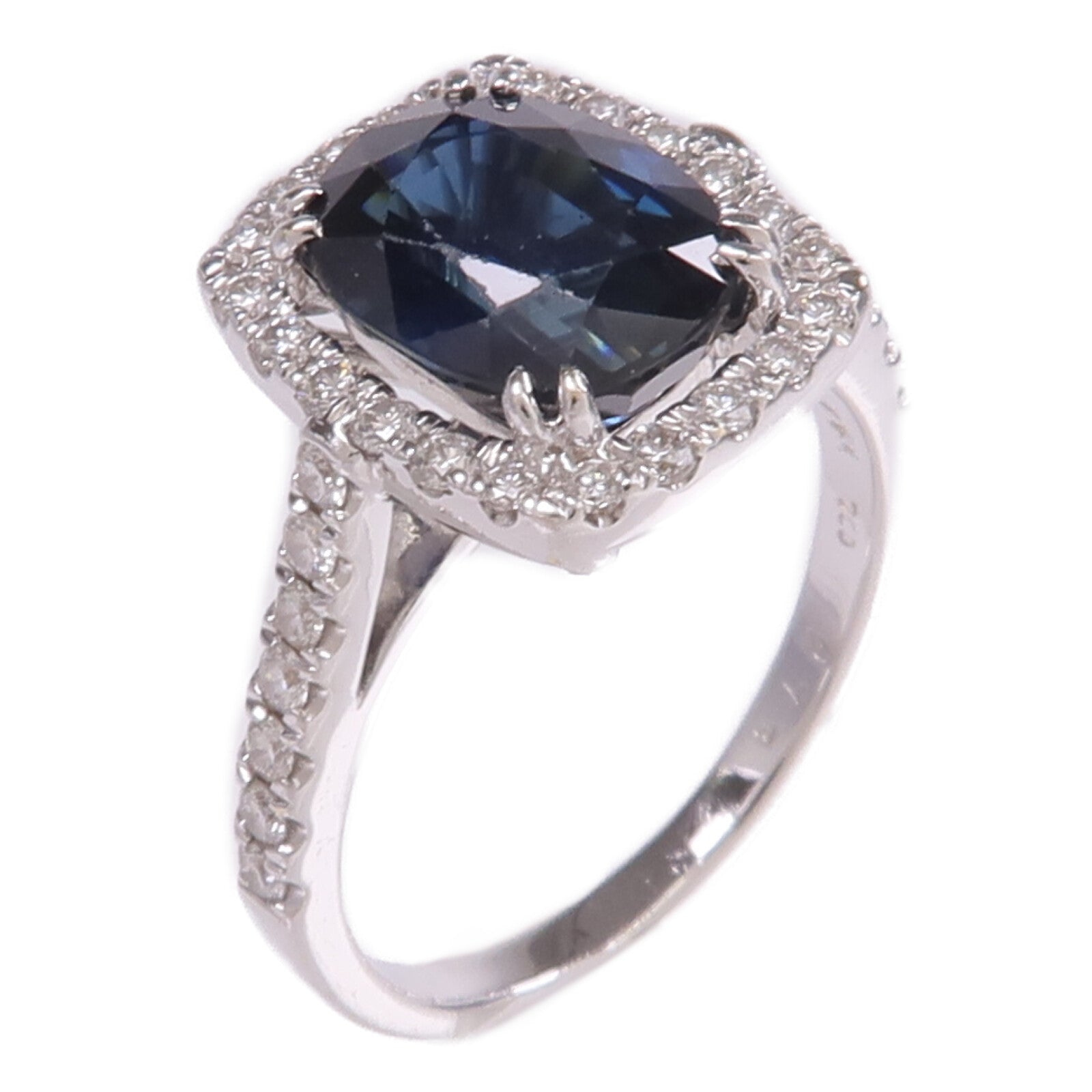 JEWELRY 18K白金Sapphire Diamond Ring藍寶石/鑽石戒指US#5
