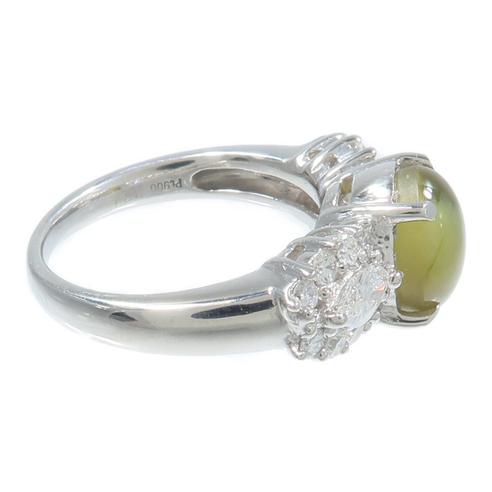 JEWELRY PT900鉑金Cat's Eye Diamond Ring貓眼石/鑽石戒指