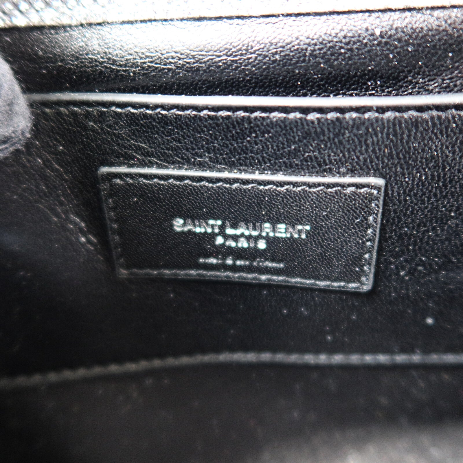 SAINT LAURENT 牛皮皮革/Glitter Kate Medium鏈帶肩背袋