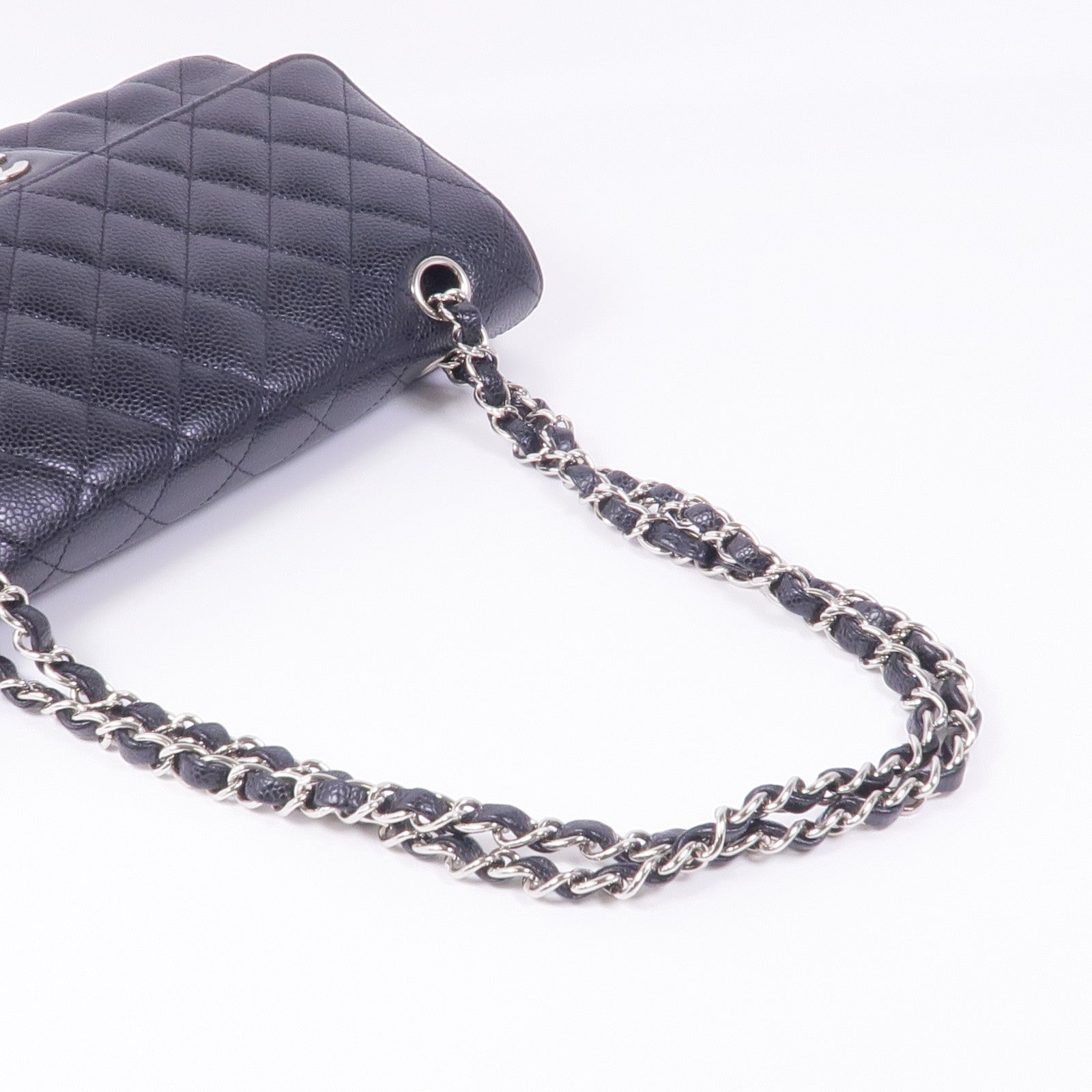 CHANEL 牛皮皮革Classic 25銀扣鏈帶肩背袋