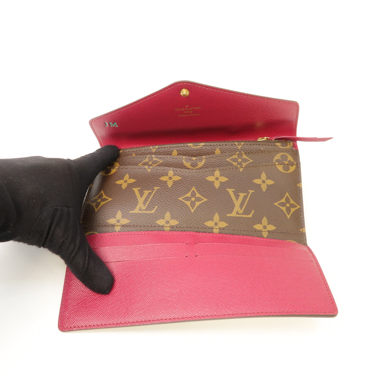 LOUIS VUITTON 【激減優惠】Monogram Josephine Wallet金扣長錢包棕色/酒紅色