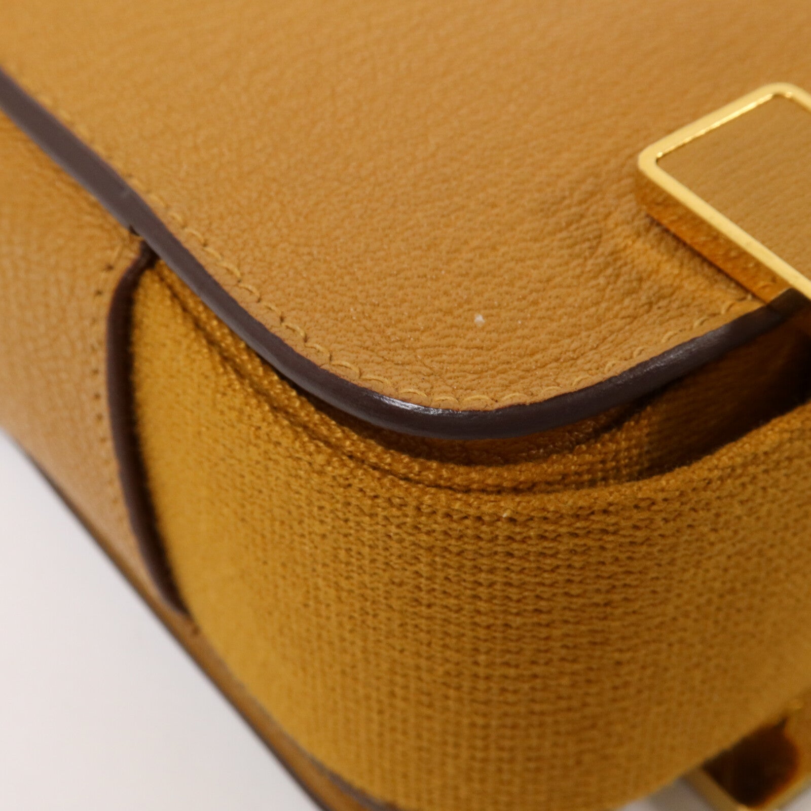 HERMES Chevre皮革Geta肩背袋Caramel