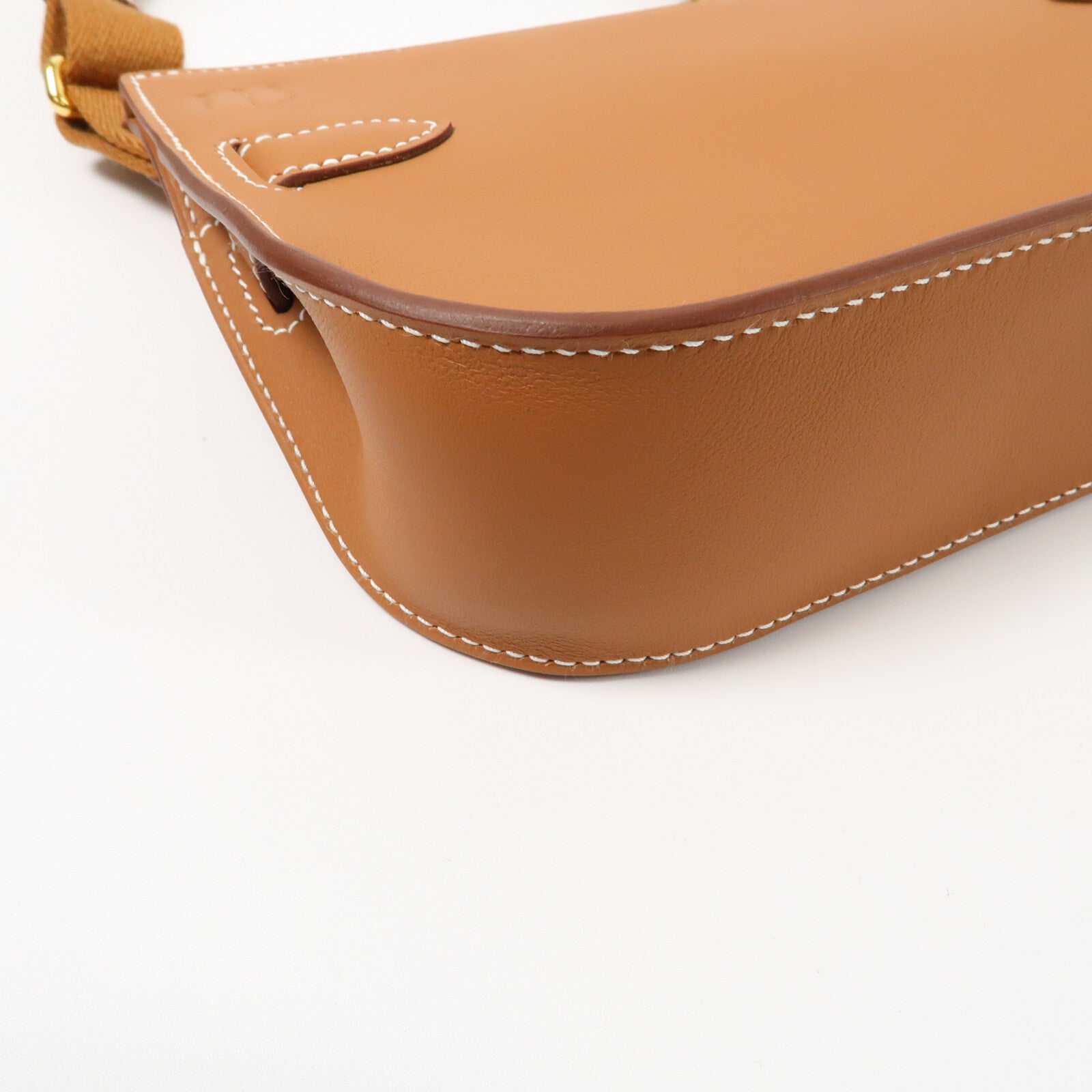 HERMES Swift皮革Mini Jypsiere銀扣肩背袋Gold