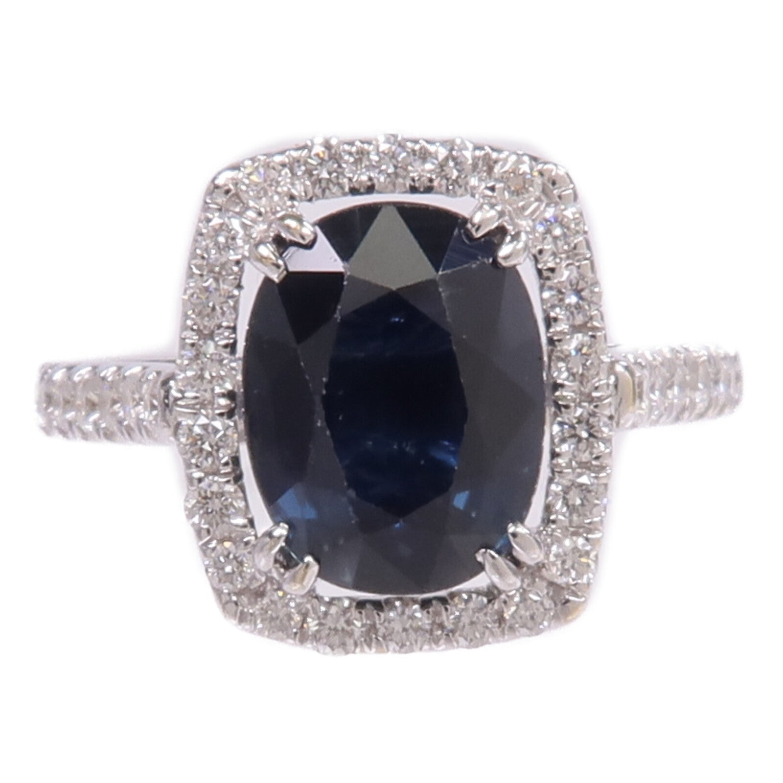 JEWELRY 18K白金Sapphire Diamond Ring藍寶石/鑽石戒指US#5