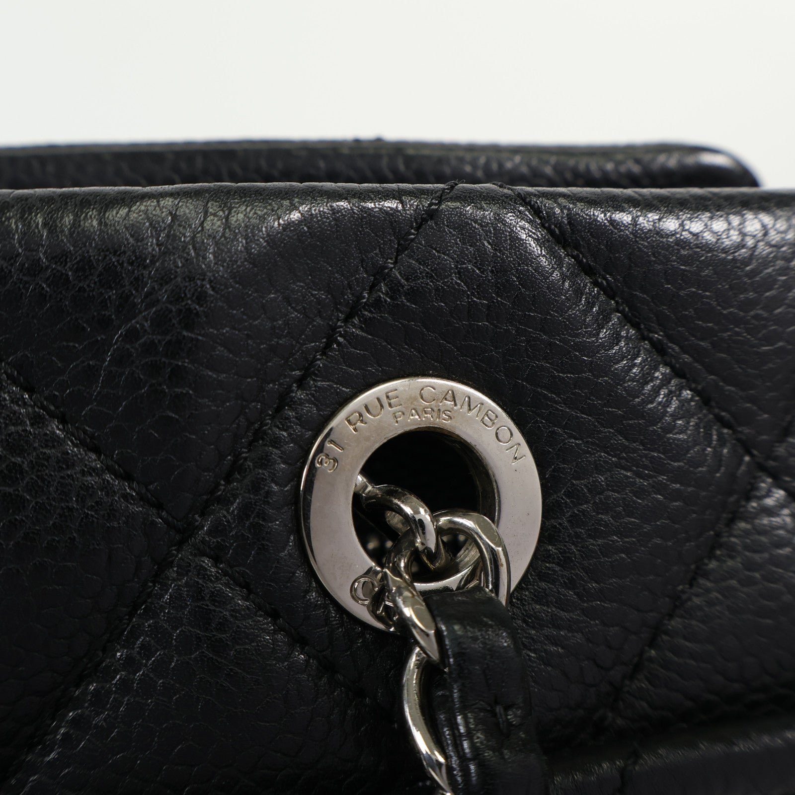 CHANEL 牛皮皮革Totebag銀扣手挽袋